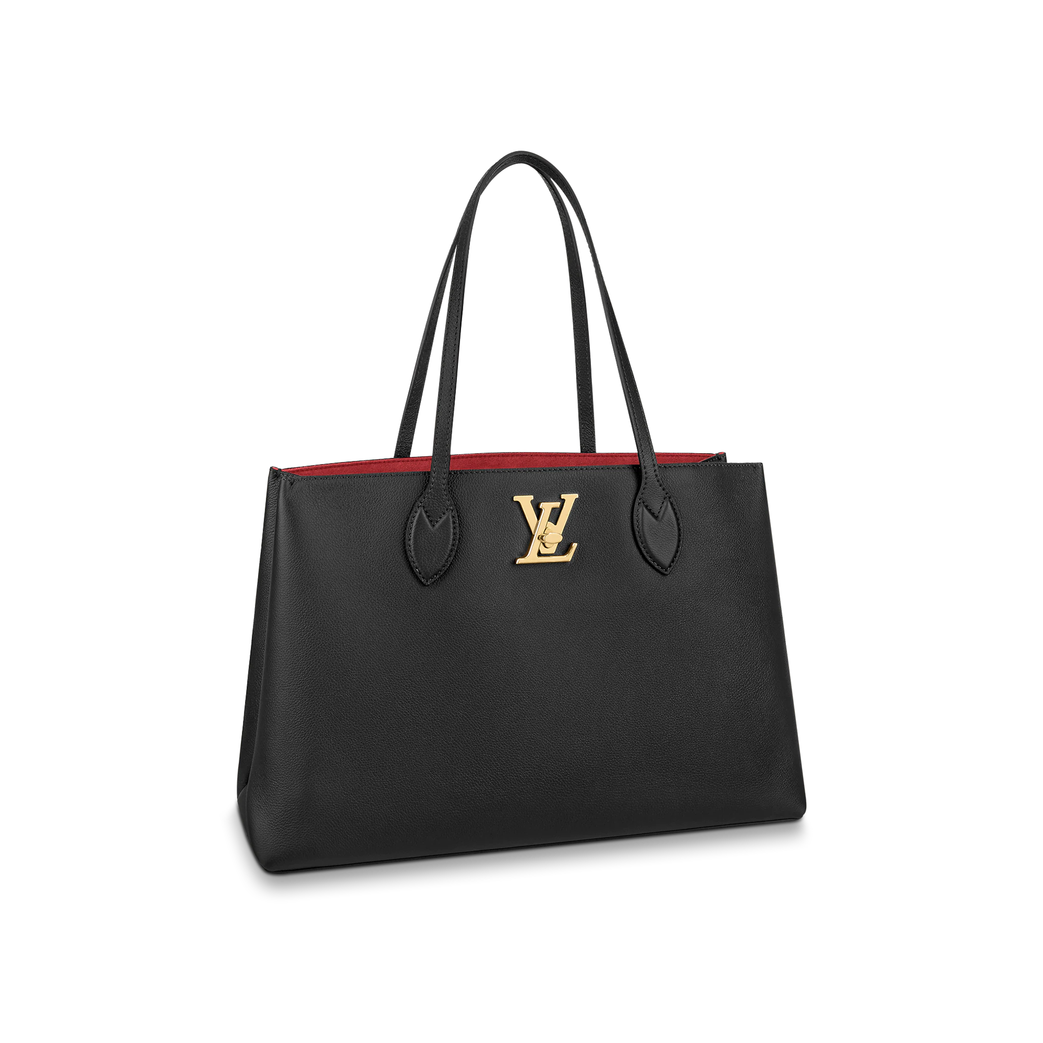 LOUIS VUITTON LOCKME SHOPPER HANDBAG GRAINED CALF LEATHER BLACK M57345_0 LOUIS VUITTON LOCKME SHOPPER HANDBAG GRAINED CALF LEATHER BLACK M57345 0