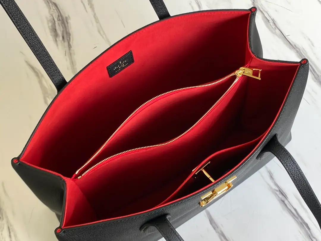 LOUIS VUITTON LOCKME SHOPPER HANDBAG GRAINED CALF LEATHER BLACK M57345_5 LOUIS VUITTON LOCKME SHOPPER HANDBAG GRAINED CALF LEATHER BLACK M57345 5