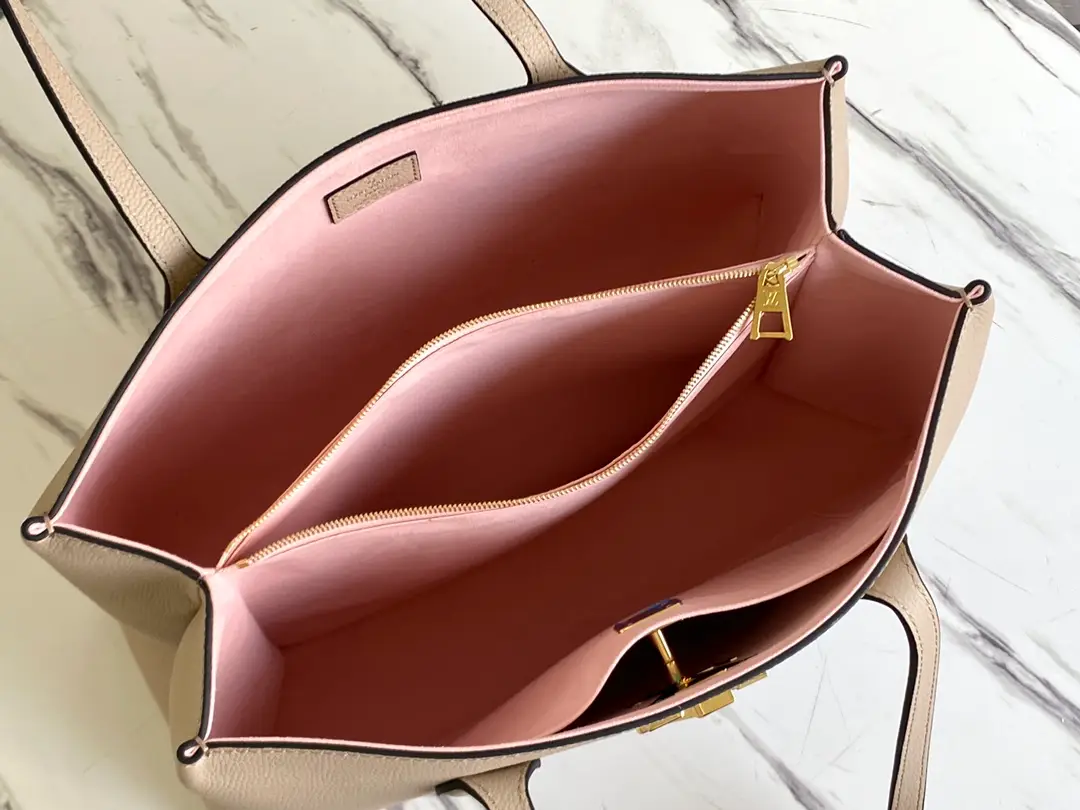 LOUIS VUITTON LOCKME SHOPPER HANDBAG GRAINED CALF LEATHER GREIGE M57346_5 LOUIS VUITTON LOCKME SHOPPER HANDBAG GRAINED CALF LEATHER GREIGE M57346 5