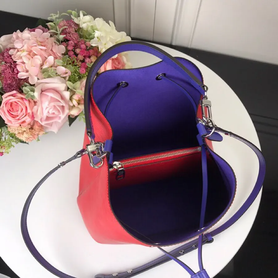 LOUIS VUITTON NEONOE MM BAG EPI LEATHER COQUELICOT RED M54365_8 LOUIS VUITTON NEONOE MM BAG EPI LEATHER COQUELICOT RED M54365 8