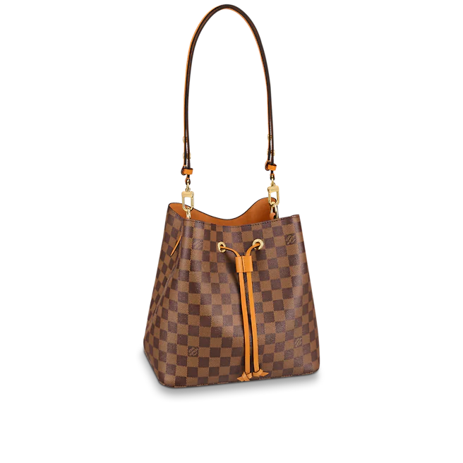 LOUIS VUITTON NÉONOÉ MM DAMIER EBENE SAFRAN YELLOW N40213 LOUIS VUITTON NEONOE MM DAMIER EBENE SAFRAN YELLOW N40213