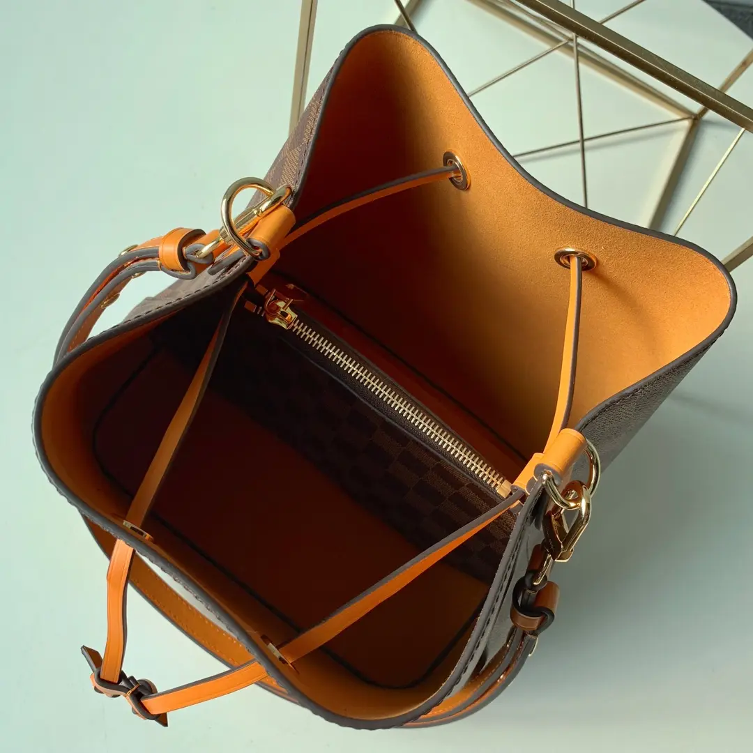 LOUIS VUITTON NÉONOÉ MM DAMIER EBENE SAFRAN YELLOW N40213_5 LOUIS VUITTON NEONOE MM DAMIER EBENE SAFRAN YELLOW N40213 5