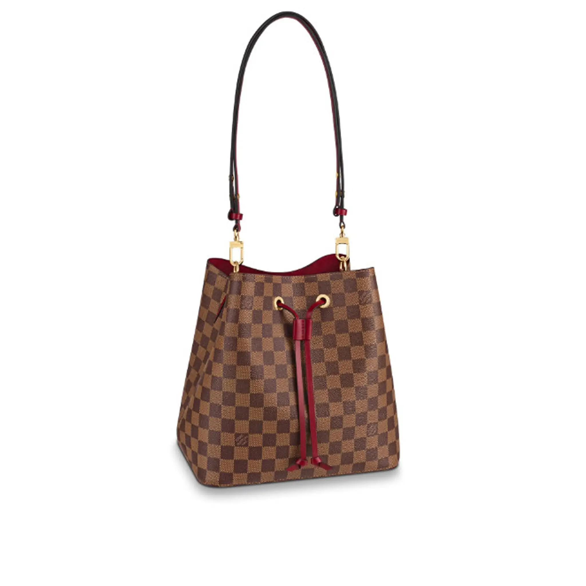 LOUIS-VUITTON-NÉONOÉ-MM-DAMIER-EBENE-WINE-RED-N40214 LOUIS VUITTON NEONOE MM DAMIER EBENE WINE RED N40214 1
