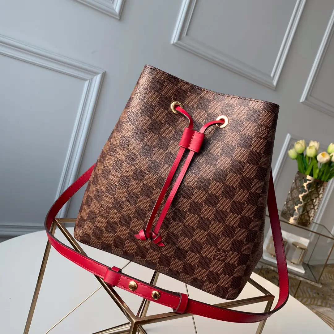 LOUIS-VUITTON-NÉONOÉ-MM-DAMIER-EBENE-WINE-RED-N40214_1 LOUIS VUITTON NEONOE MM DAMIER EBENE WINE RED N40214 1