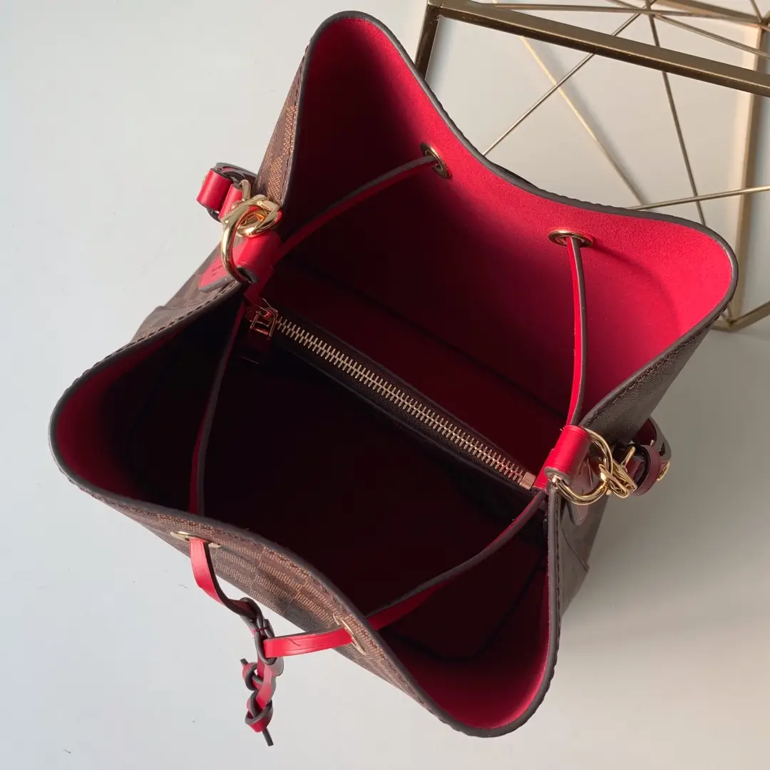 LOUIS-VUITTON-NÉONOÉ-MM-DAMIER-EBENE-WINE-RED-N40214_5 LOUIS VUITTON NEONOE MM DAMIER EBENE WINE RED N40214 5