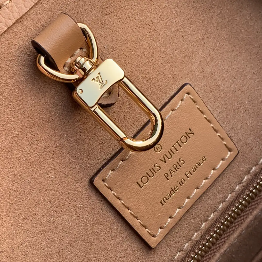 LOUIS VUITTON ONTHEGO MM EMBROIDERED GRAINED COWHIDE LEATHER ARIZONA BROWN M46015_7 LOUIS VUITTON ONTHEGO MM EMBROIDERED GRAINED COWHIDE LEATHER ARIZONA BROWN M46015 7