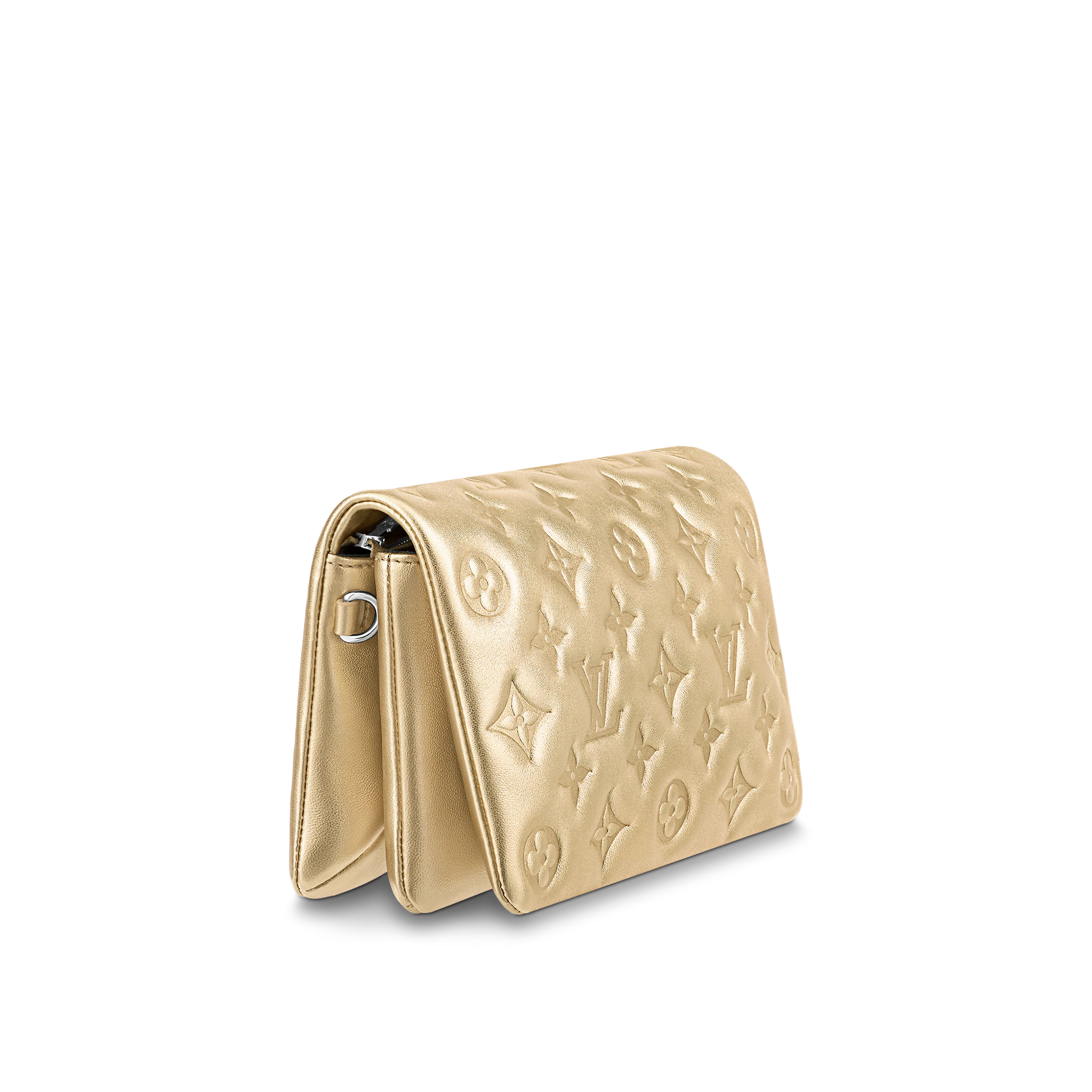 LOUIS VUITTON POCHETTE COUSSIN HANDBAG MONOGRAM-EMBOSSED LAMBSKIN GOLD M80999_2 LOUIS VUITTON POCHETTE COUSSIN HANDBAG MONOGRAM EMBOSSED LAMBSKIN GOLD M80999 2