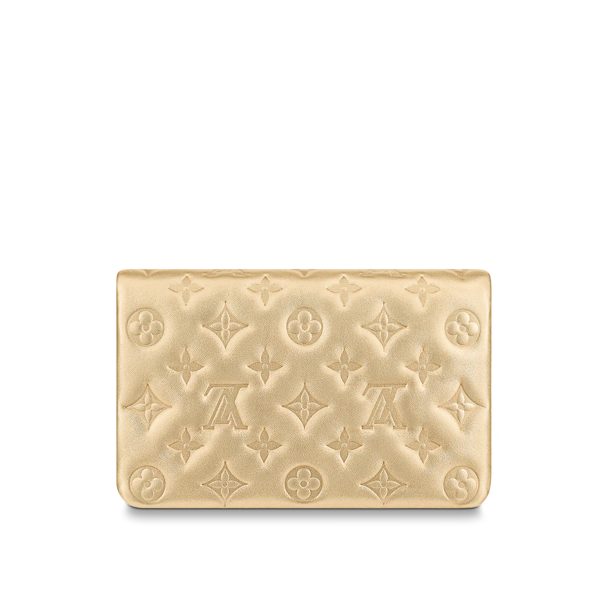 LOUIS VUITTON POCHETTE COUSSIN HANDBAG MONOGRAM-EMBOSSED LAMBSKIN GOLD M80999_4 LOUIS VUITTON POCHETTE COUSSIN HANDBAG MONOGRAM EMBOSSED LAMBSKIN GOLD M80999 4