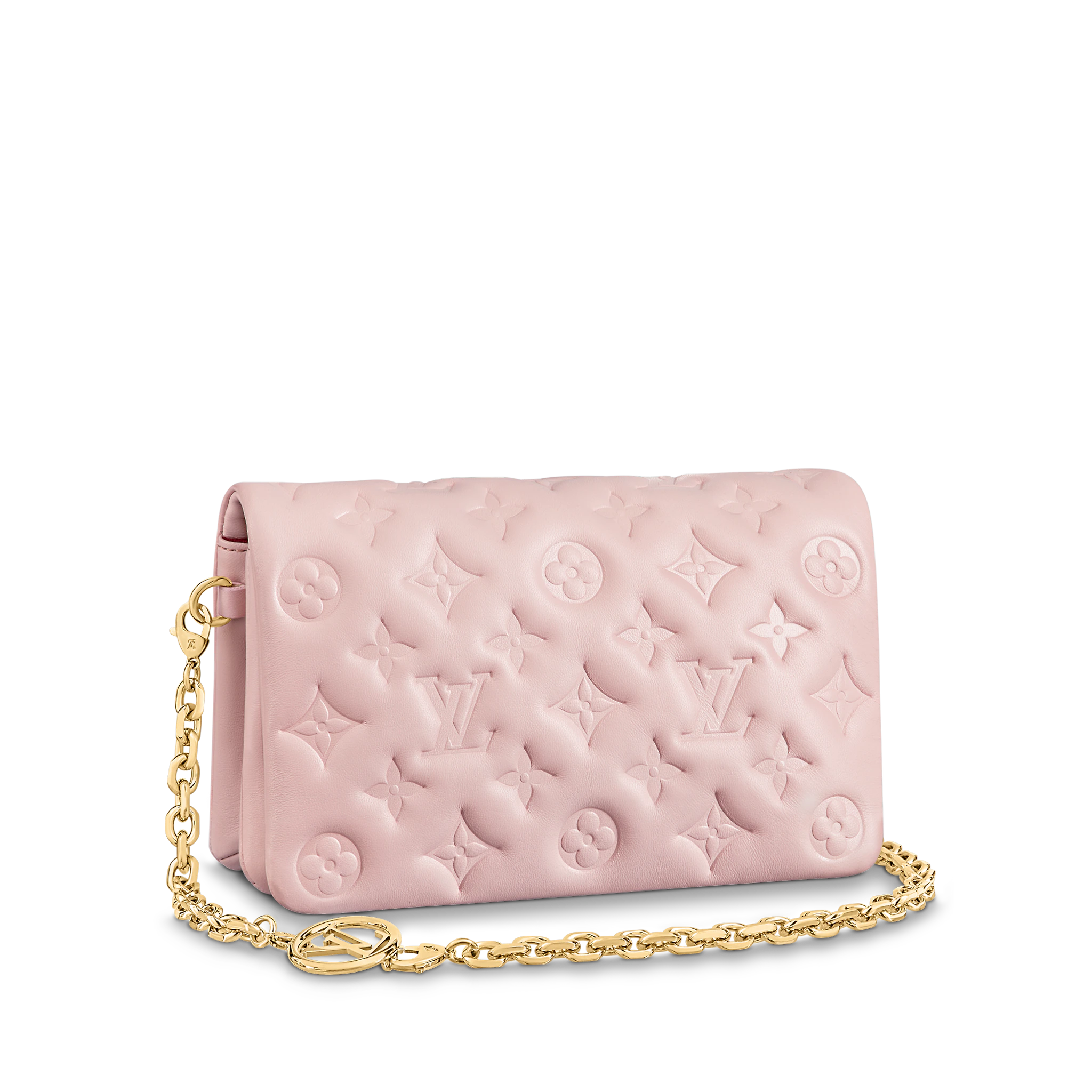 LOUIS VUITTON POCHETTE COUSSIN HANDBAG MONOGRAM-EMBOSSED LAMBSKIN PINK M80996 LOUIS VUITTON POCHETTE COUSSIN HANDBAG MONOGRAM EMBOSSED LAMBSKIN PINK M80996