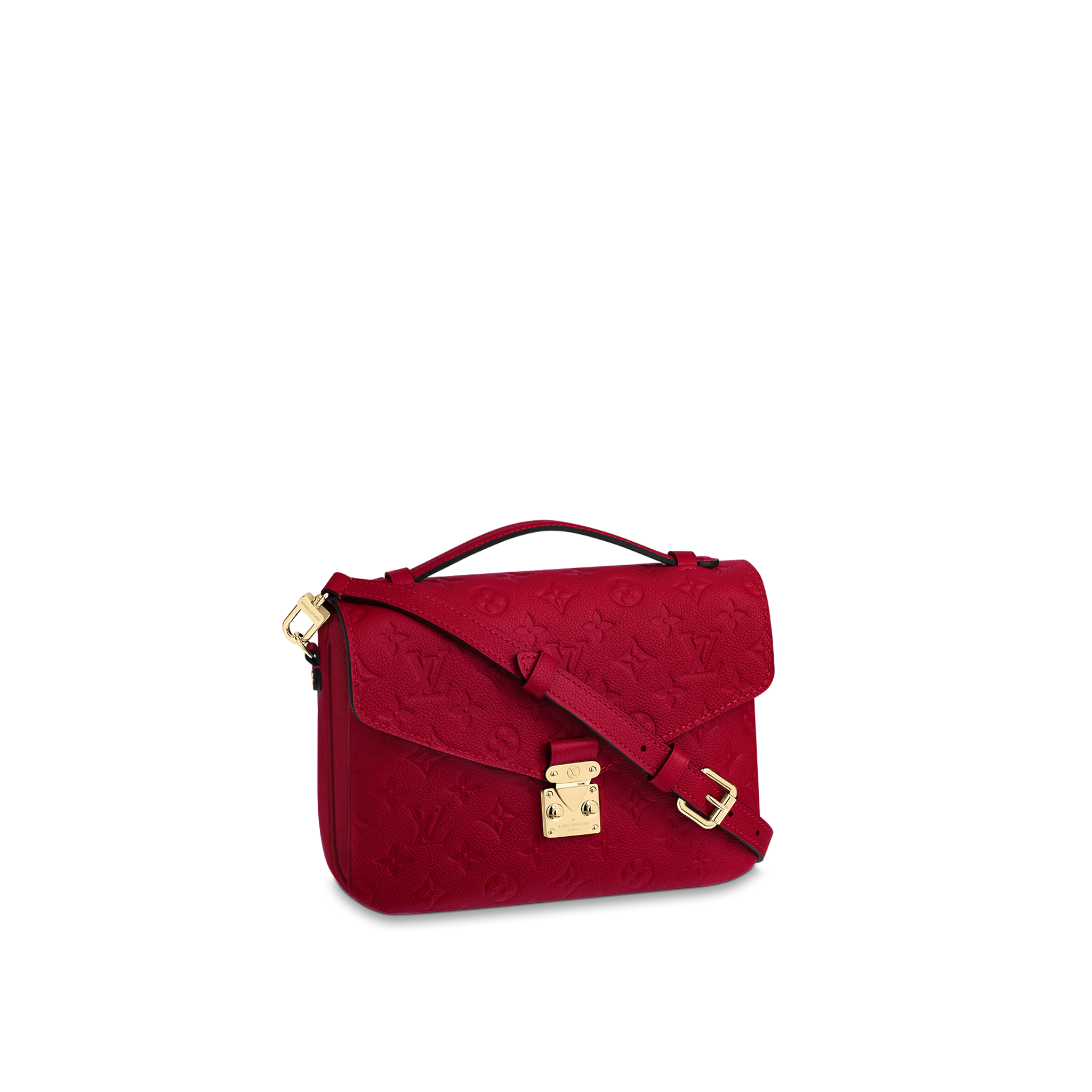 LOUIS VUITTON POCHETTE MÉTIS HANDBAG GRAINED COWHIDE LEATHER RED M44155 LOUIS VUITTON POCHETTE METIS HANDBAG GRAINED COWHIDE LEATHER RED M44155