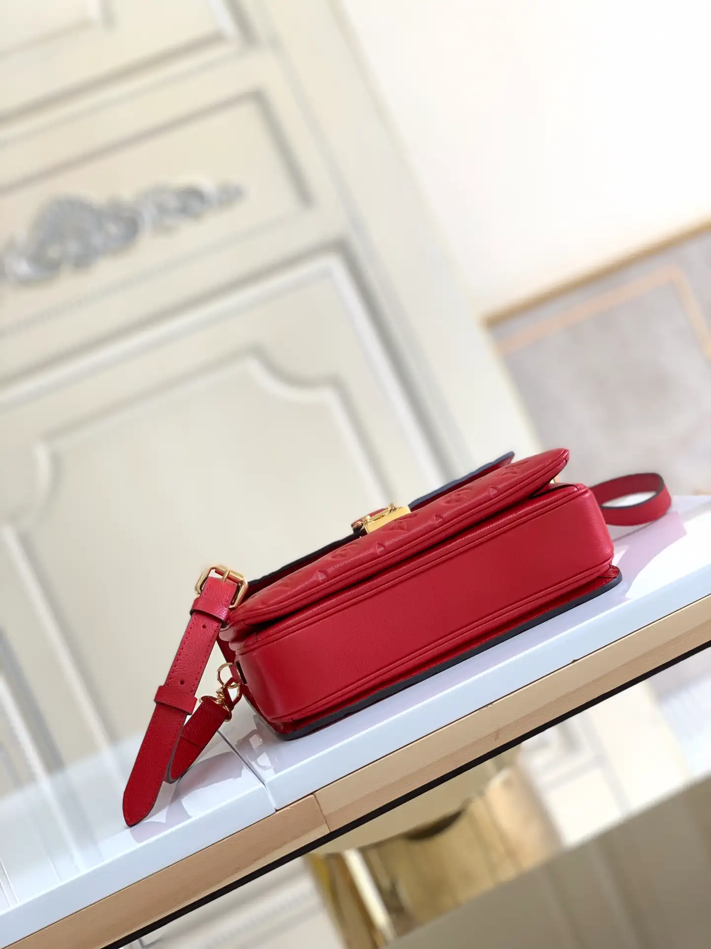 LOUIS VUITTON POCHETTE MÉTIS HANDBAG GRAINED COWHIDE LEATHER RED M44155_4 LOUIS VUITTON POCHETTE METIS HANDBAG GRAINED COWHIDE LEATHER RED M44155 4