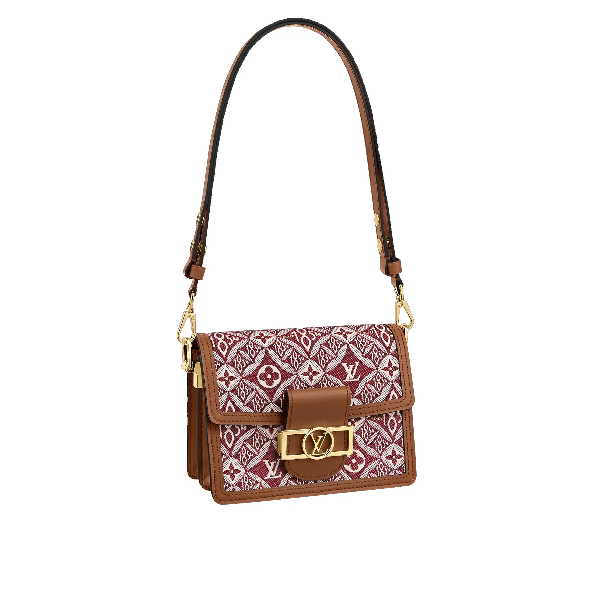 LOUIS-VUITTON-SINCE-1854-DAUPHINE-MINI-HANDBAG-JACQUARD-BORDEAUX-M57172 LOUIS VUITTON SINCE 1854 DAUPHINE MINI HANDBAG JACQUARD BORDEAUX M57172