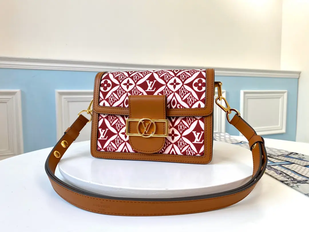 LOUIS-VUITTON-SINCE-1854-DAUPHINE-MINI-HANDBAG-JACQUARD-BORDEAUX-M57172_1 LOUIS VUITTON SINCE 1854 DAUPHINE MINI HANDBAG JACQUARD BORDEAUX M57172 1