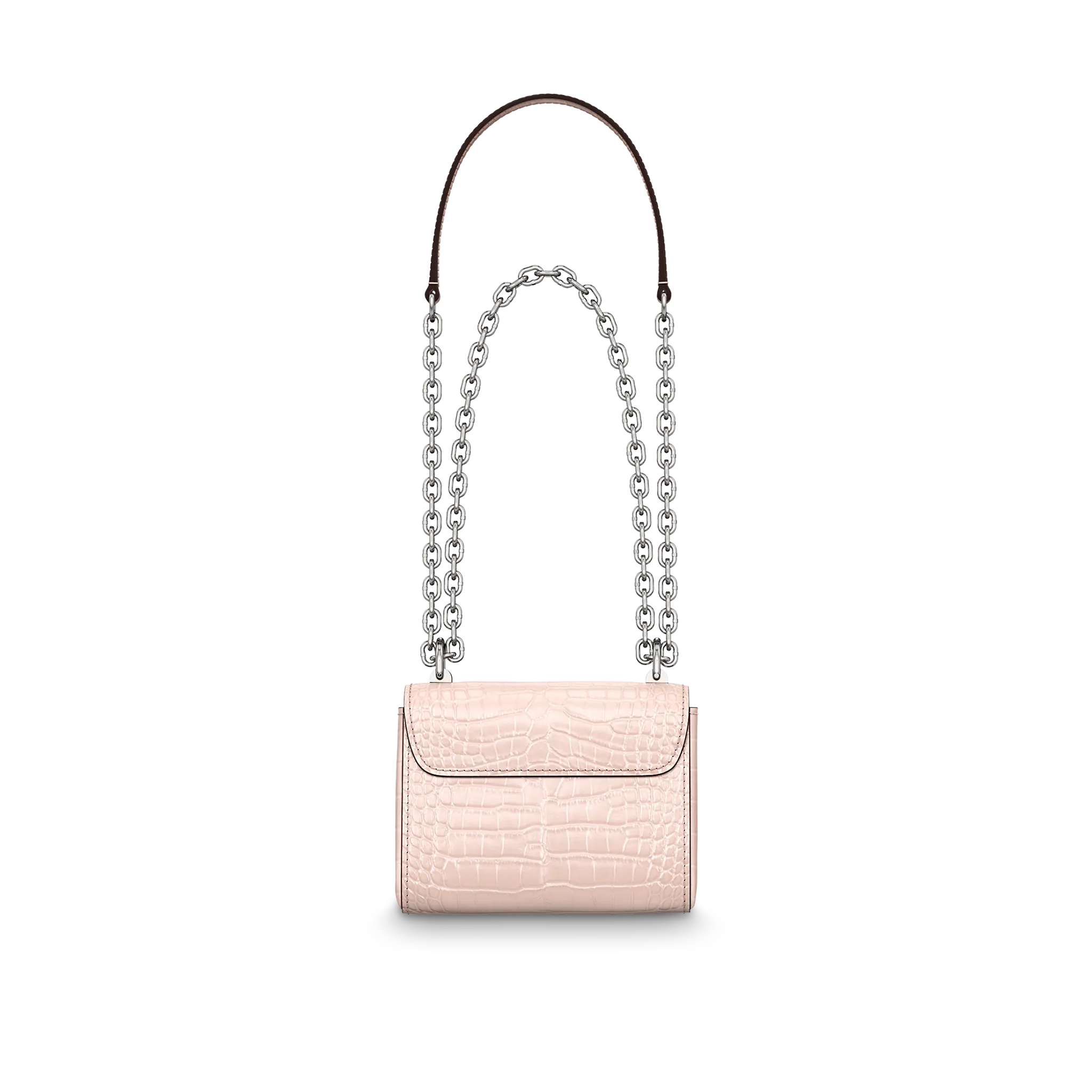 LOUIS VUITTON TWIST MINI HANDBAG BRILLIANT ALLIGATOR LEATHER ROSE NACRE N80622_2 LOUIS VUITTON TWIST MINI HANDBAG BRILLIANT ALLIGATOR LEATHER ROSE NACRE N80622 2