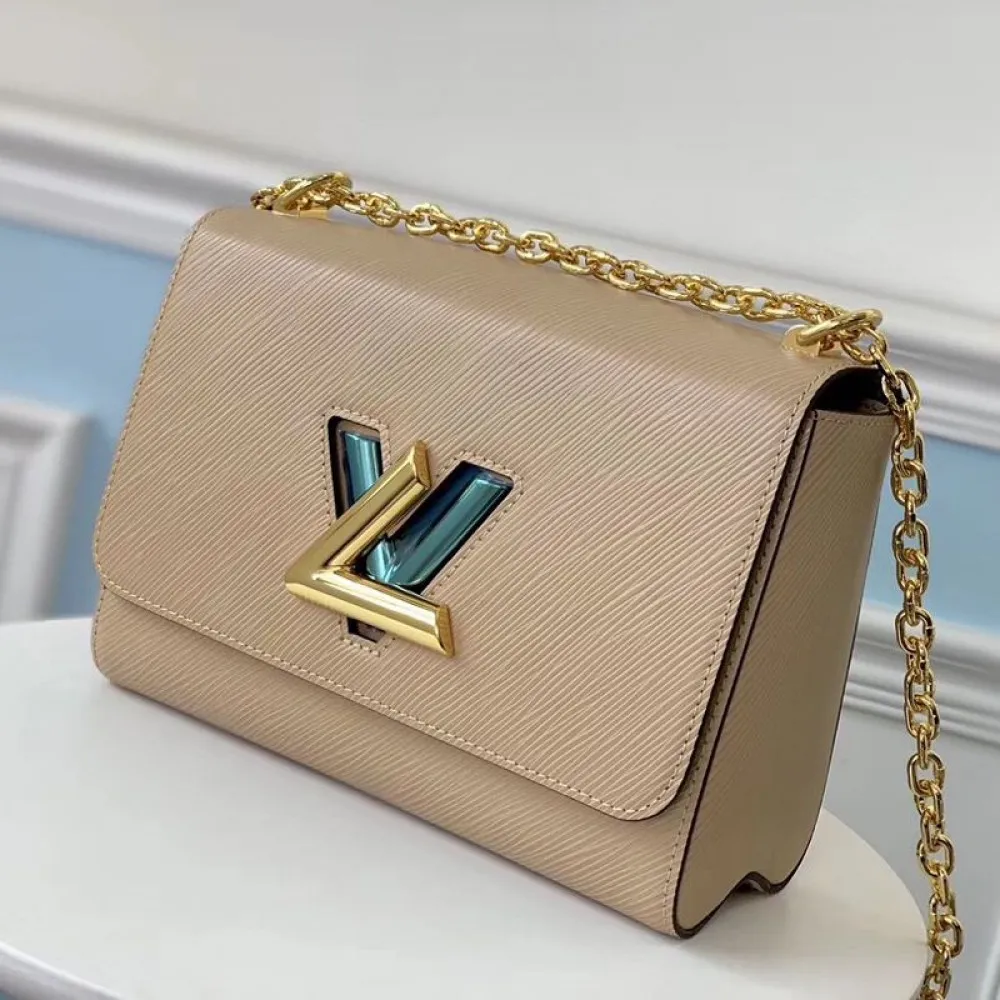LOUIS VUITTON TWIST MM CHAIN BAG EPI GRAINED COWHIDE LEATHER GALET GRAY M53754_1 LOUIS VUITTON TWIST MM CHAIN BAG EPI GRAINED COWHIDE LEATHER GALET GRAY M53754 1