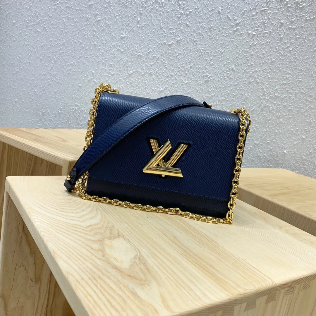 LOUIS VUITTON TWIST MM CHAIN BAG EPI GRAINED COWHIDE LEATHER INDIGO BLUE M53090_1 LOUIS VUITTON TWIST MM CHAIN BAG EPI GRAINED COWHIDE LEATHER INDIGO BLUE M53090 1