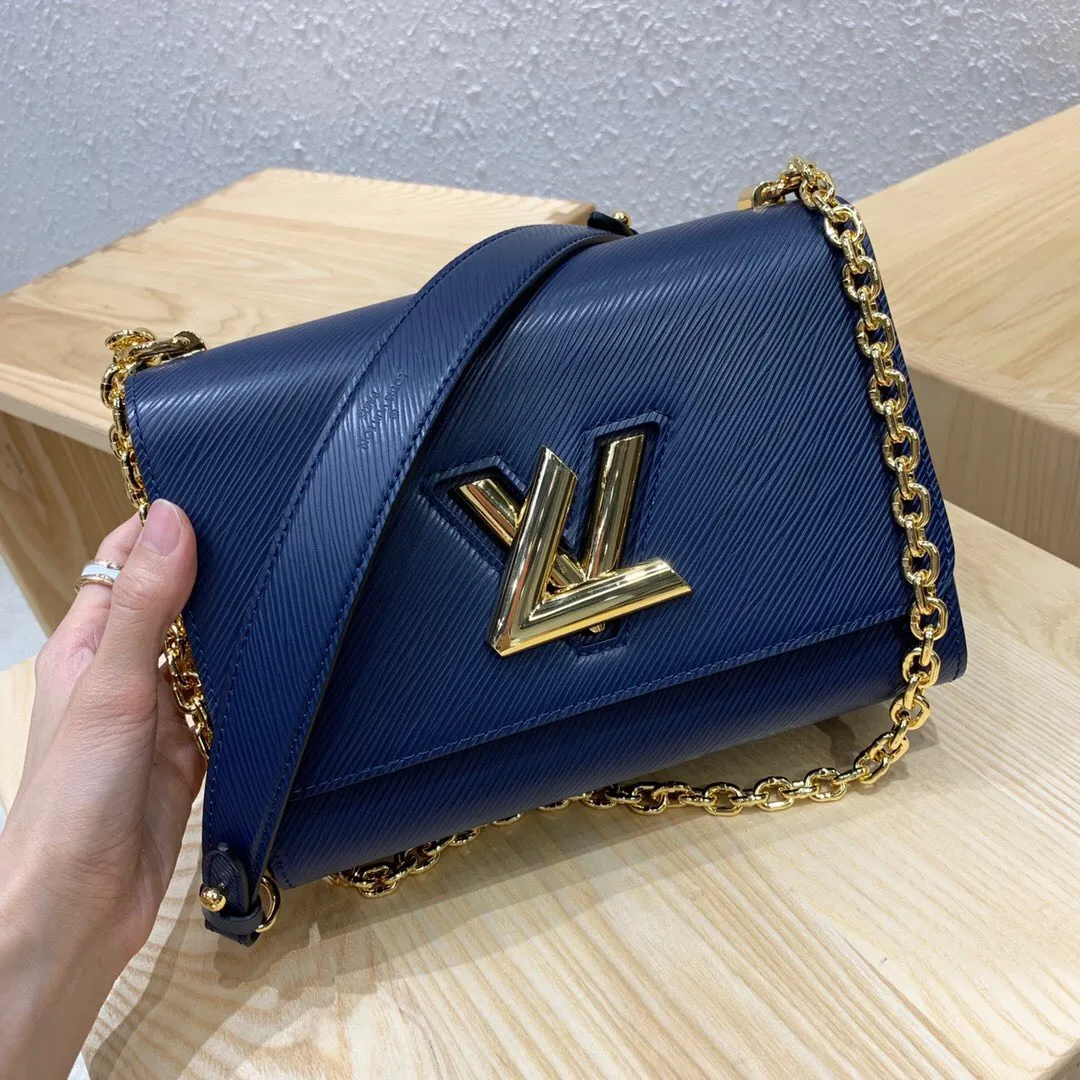 LOUIS VUITTON TWIST MM CHAIN BAG EPI GRAINED COWHIDE LEATHER INDIGO BLUE M53090_2 LOUIS VUITTON TWIST MM CHAIN BAG EPI GRAINED COWHIDE LEATHER INDIGO BLUE M53090 2