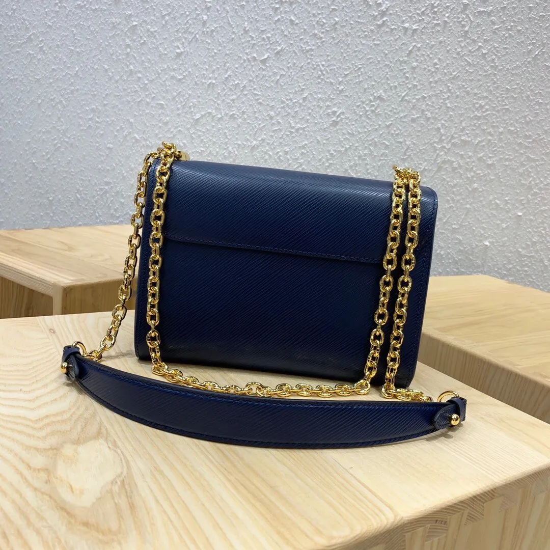 LOUIS VUITTON TWIST MM CHAIN BAG EPI GRAINED COWHIDE LEATHER INDIGO BLUE M53090_3 LOUIS VUITTON TWIST MM CHAIN BAG EPI GRAINED COWHIDE LEATHER INDIGO BLUE M53090 3