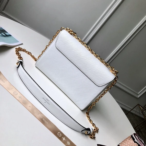 LOUIS VUITTON TWIST MM CHAIN BAG EPI GRAINED COWHIDE LEATHER WHITE M55513_3 LOUIS VUITTON TWIST MM CHAIN BAG EPI GRAINED COWHIDE LEATHER WHITE M55513 3