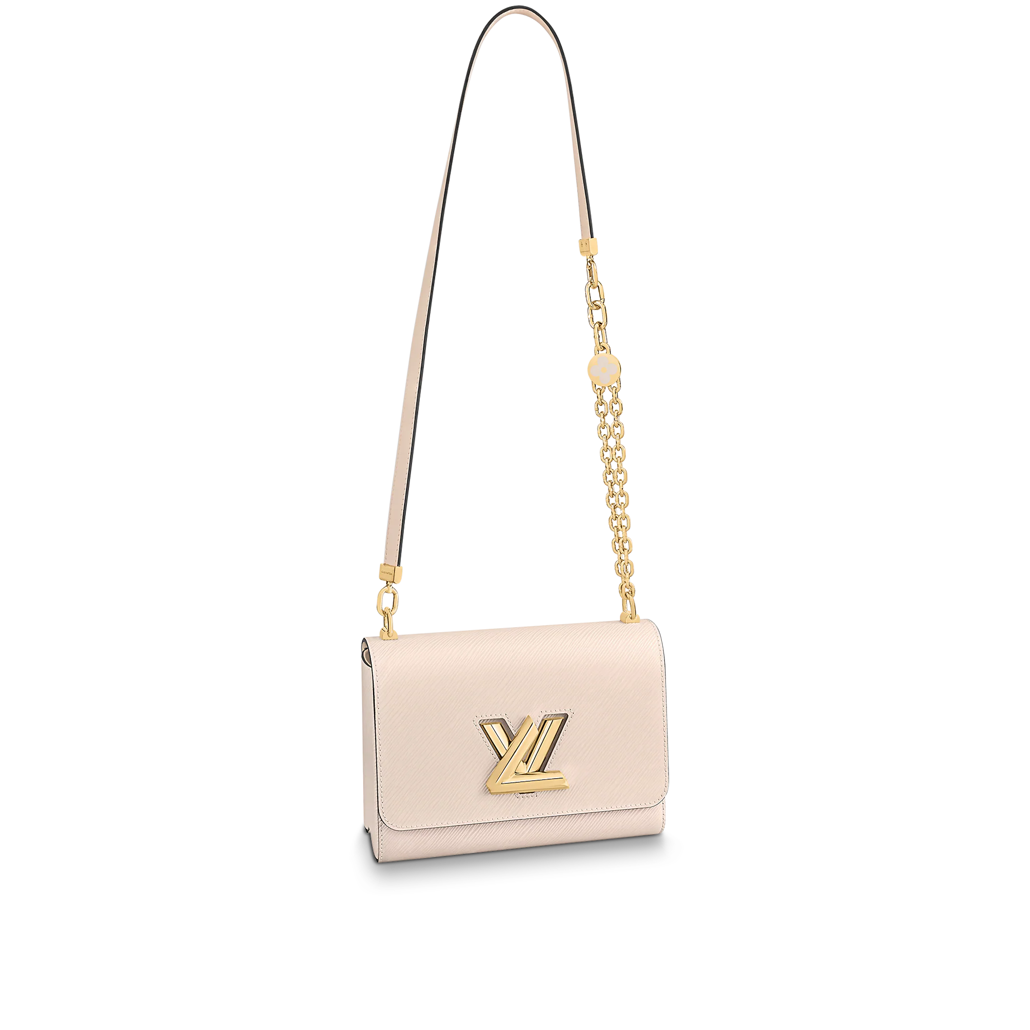 LOUIS VUITTON TWIST MM HANDBAG EPI GRAINED LEATHER QUARTZ WHITE M59403 LOUIS VUITTON TWIST MM HANDBAG EPI GRAINED LEATHER QUARTZ WHITE M59403