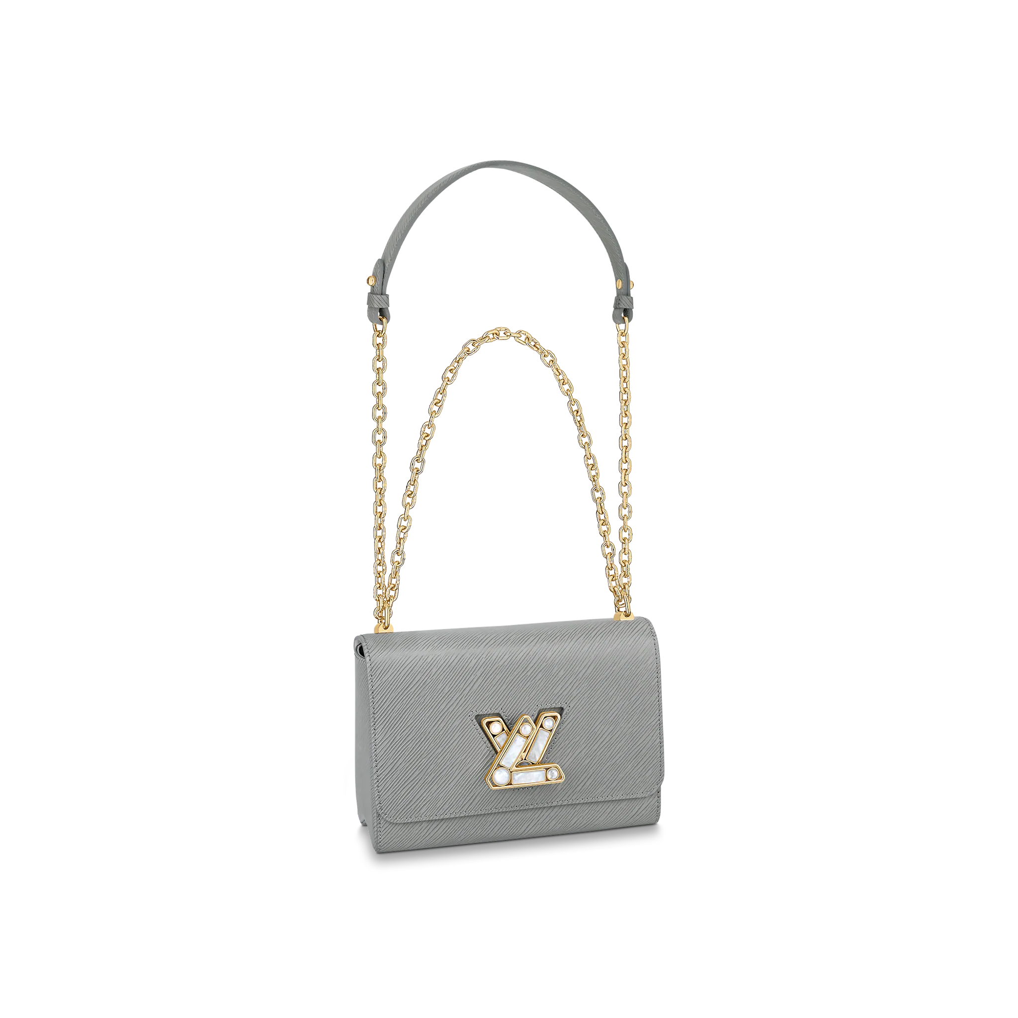 LOUIS VUITTON TWIST MM HANDBAG EPI LEATHER GRIS CLOUDY M59218 LOUIS VUITTON TWIST MM HANDBAG EPI LEATHER GRIS CLOUDY M59218