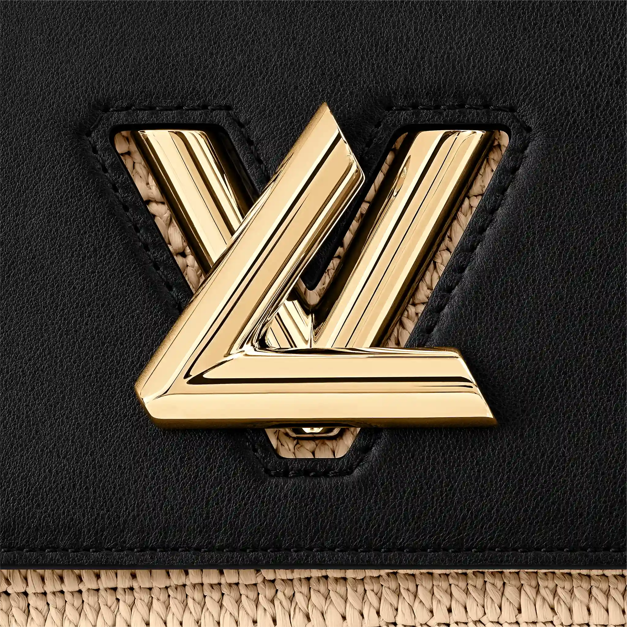 LOUIS VUITTON TWIST MM HANDBAG SUSTAINABLE RAFFIA-LIKE WOVEN TEXTILE BLACK M57647_5 LOUIS VUITTON TWIST MM HANDBAG SUSTAINABLE RAFFIA LIKE WOVEN TEXTILE BLACK M57647 5