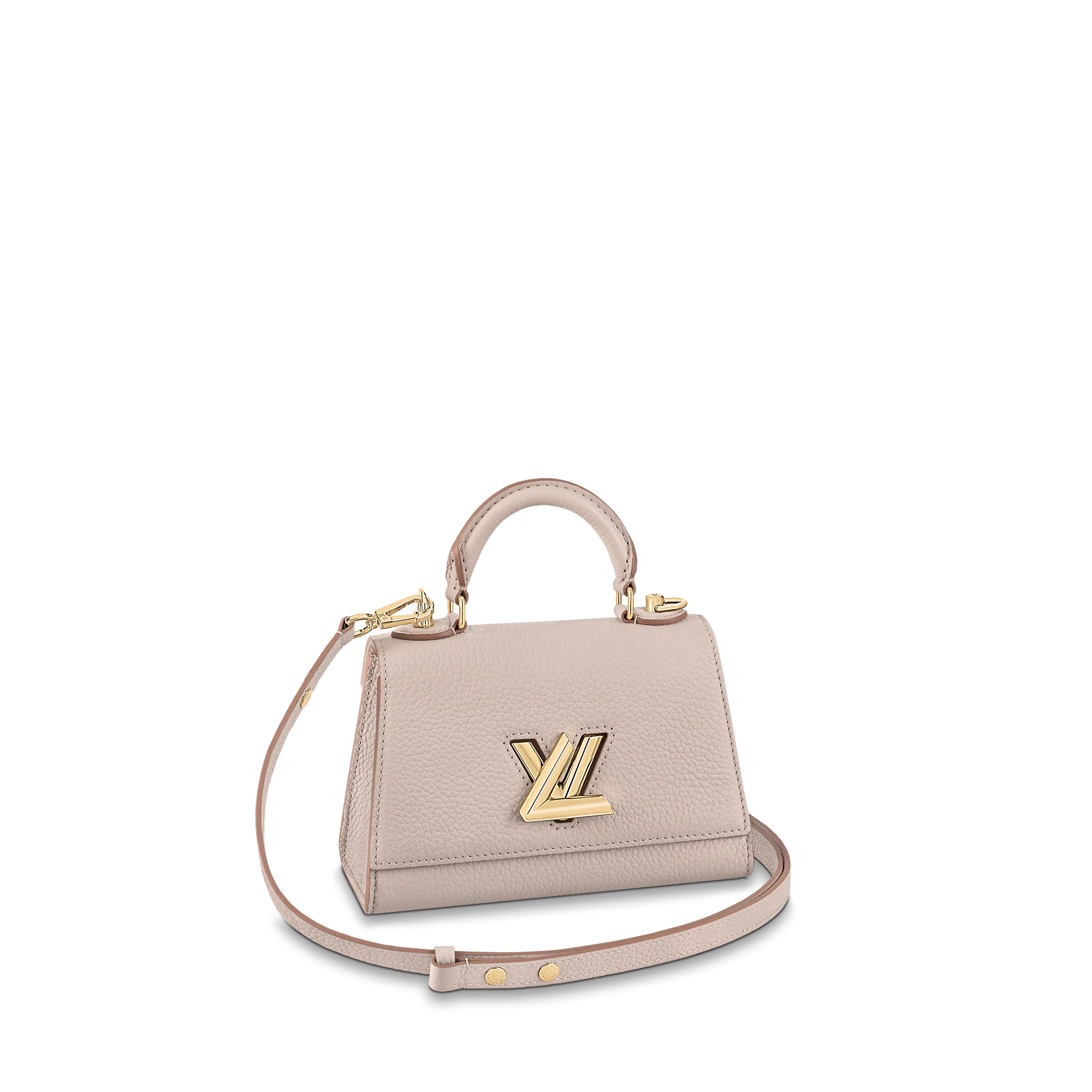 LOUIS VUITTON TWIST ONE HANDLE BB HANDBAG TAURILLON LEATHER GREIGE GREY M59090 LOUIS VUITTON TWIST ONE HANDLE BB HANDBAG TAURILLON LEATHER GREIGE GREY M59090