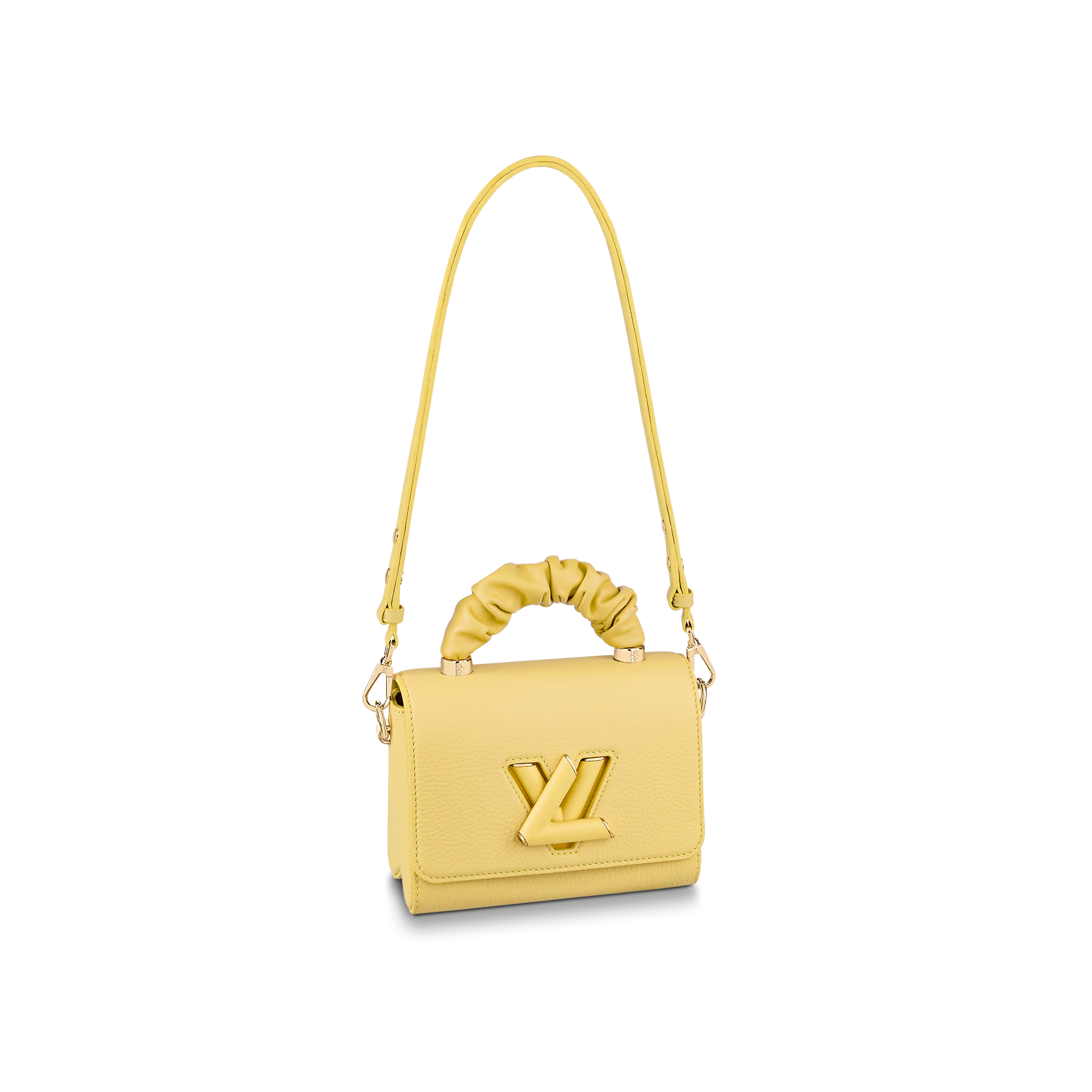 LOUIS VUITTON TWIST PM HANDBAG TAURILLON LEATHER SMOOTH CALFSKIN YELLOW M58571 LOUIS VUITTON TWIST PM HANDBAG TAURILLON LEATHER SMOOTH CALFSKIN YELLOW M58571