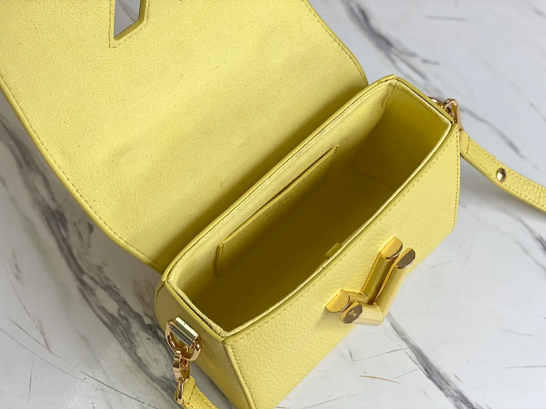 LOUIS VUITTON TWIST PM HANDBAG TAURILLON LEATHER SMOOTH CALFSKIN YELLOW M58571_5 LOUIS VUITTON TWIST PM HANDBAG TAURILLON LEATHER SMOOTH CALFSKIN YELLOW M58571 5