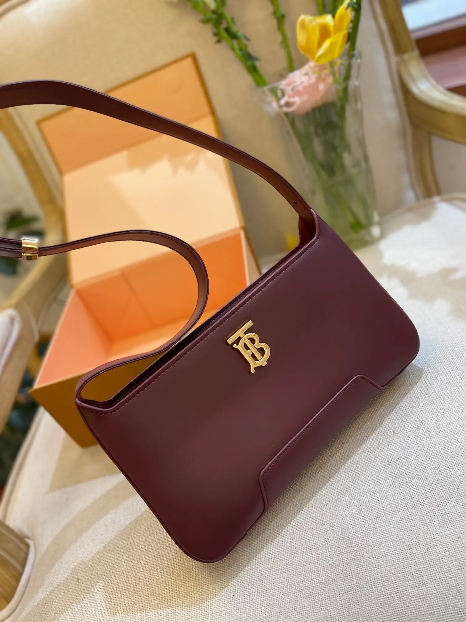 BURBERRY-LEATHER-TB-SHOULDER-BAG-DEEP-MAROON-80462491_1 BURBERRY LEATHER TB SHOULDER BAG DEEP MAROON 80462491 1