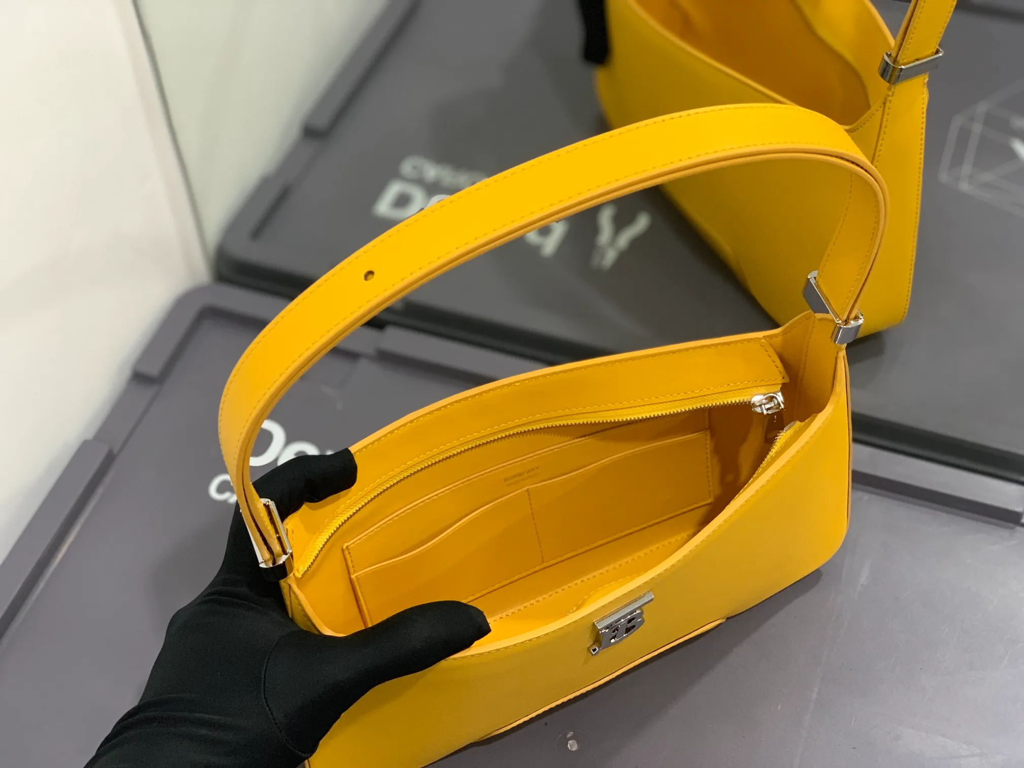 BURBERRY-LEATHER-TB-SHOULDER-BAG-ORANGE-80522401_9 BURBERRY LEATHER TB SHOULDER BAG ORANGE 80522401 9