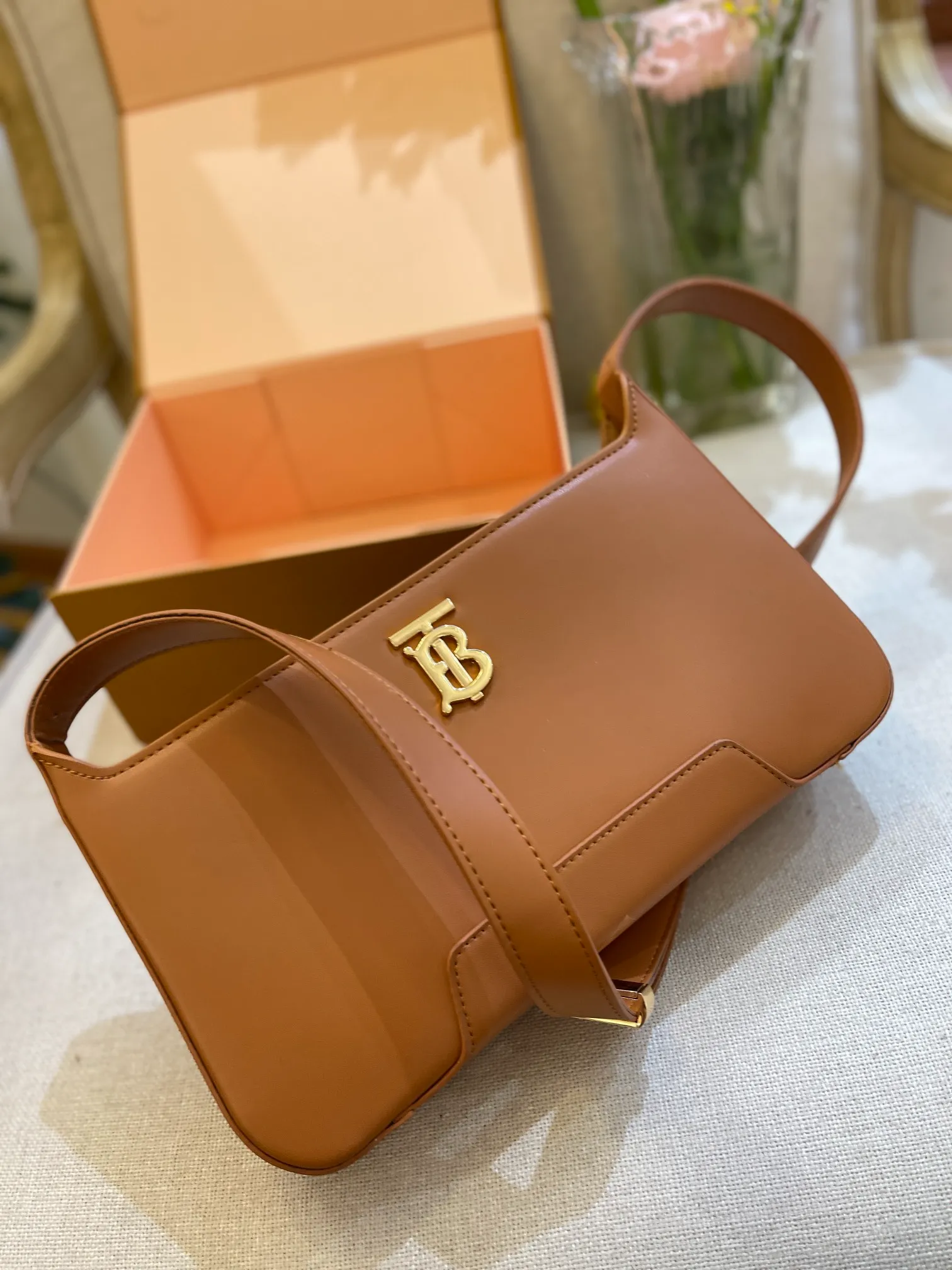 BURBERRY-LEATHER-TB-SHOULDER-BAG-WARM-TAN-80462511_3 BURBERRY LEATHER TB SHOULDER BAG WARM TAN 80462511 3