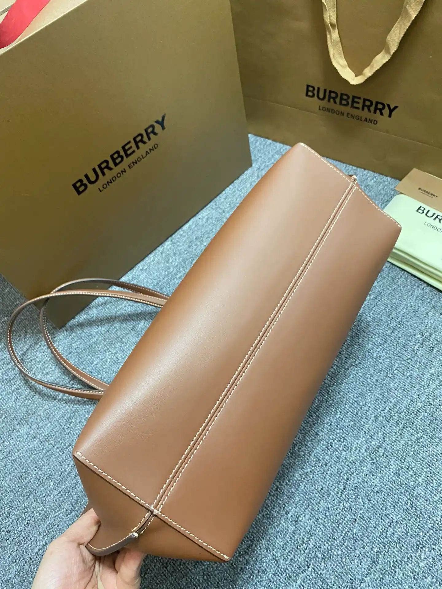 BURBERRY-MEDIUM-MONOGRAM-MOTIF-LEATHER-TOTE-TAN-80525031_3 BURBERRY MEDIUM MONOGRAM MOTIF LEATHER TOTE TAN 80525031 3