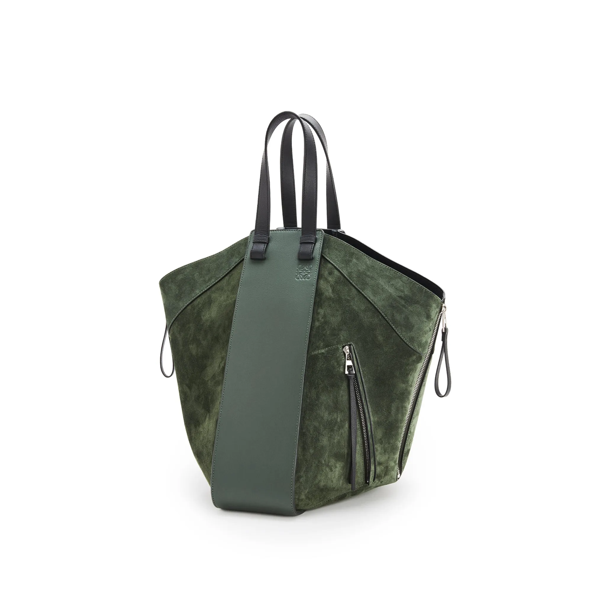 LOEWE-HAMMOCK-TOTE-BAG-IN-CALFSKIN-AND-SUEDE-VINTAGE-KHAKI-A538H02X01-4435 LOEWE HAMMOCK TOTE BAG IN CALFSKIN AND SUEDE VINTAGE KHAKI A538H02X01 4435