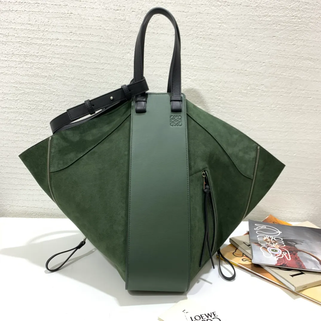 LOEWE-HAMMOCK-TOTE-BAG-IN-CALFSKIN-AND-SUEDE-VINTAGE-KHAKI-A538H02X01-4435_4 LOEWE HAMMOCK TOTE BAG IN CALFSKIN AND SUEDE VINTAGE KHAKI A538H02X01 4435 4
