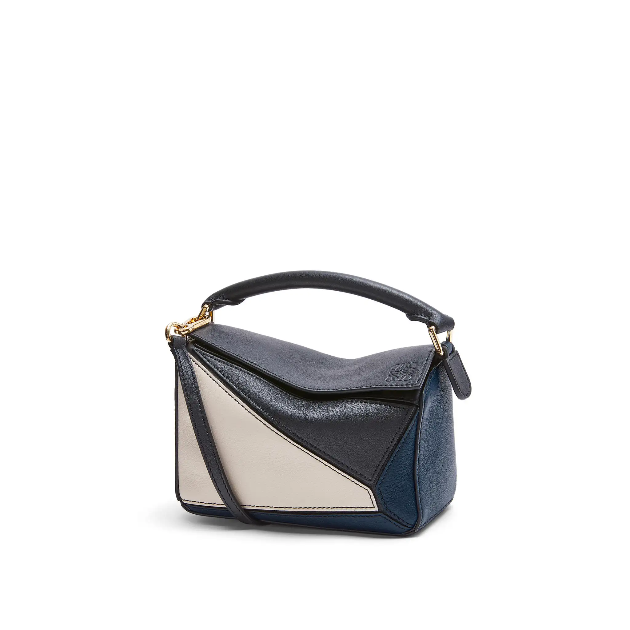 LOEWE-MINI-PUZZLE-BAG-CLASSIC-CALFSKIN-BLACK-ANGORA-A510U95X34-1676 LOEWE MINI PUZZLE BAG CLASSIC CALFSKIN BLACK ANGORA A510U95X34 1676