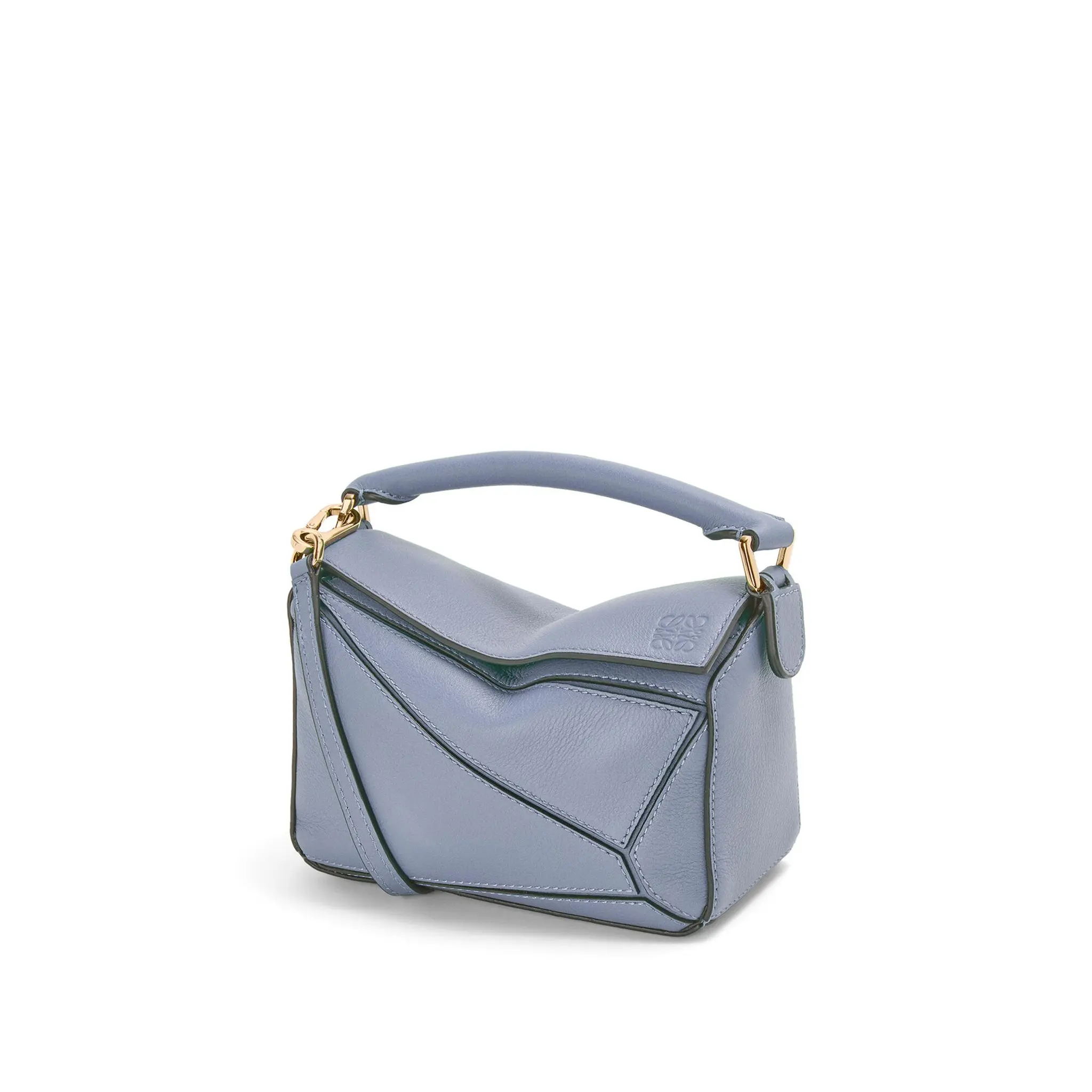 LOEWE-MINI-PUZZLE-BAG-IN-CLASSIC-CALFSKIN-ATLANTIC-BLUE-322.30.U95-6919 LOEWE MINI PUZZLE BAG IN CLASSIC CALFSKIN ATLANTIC BLUE 322.30.U95 6919