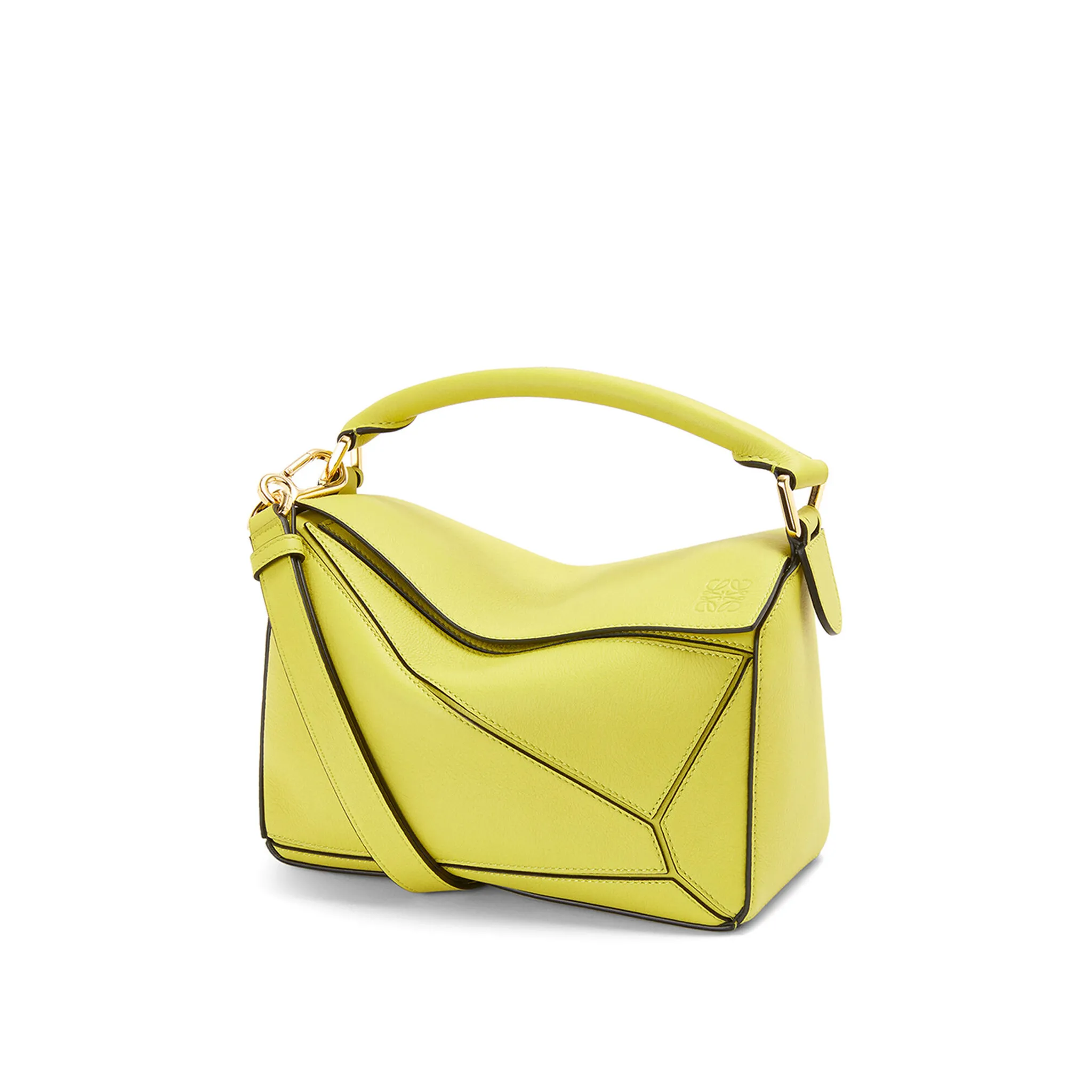 LOEWE-SMALL-PUZZLE-BAG-IN-CLASSIC-CALFSKIN-LIME-YELLOW-322.30.S21-4801 LOEWE SMALL PUZZLE BAG IN CLASSIC CALFSKIN LIME YELLOW 322.30.S21 4801
