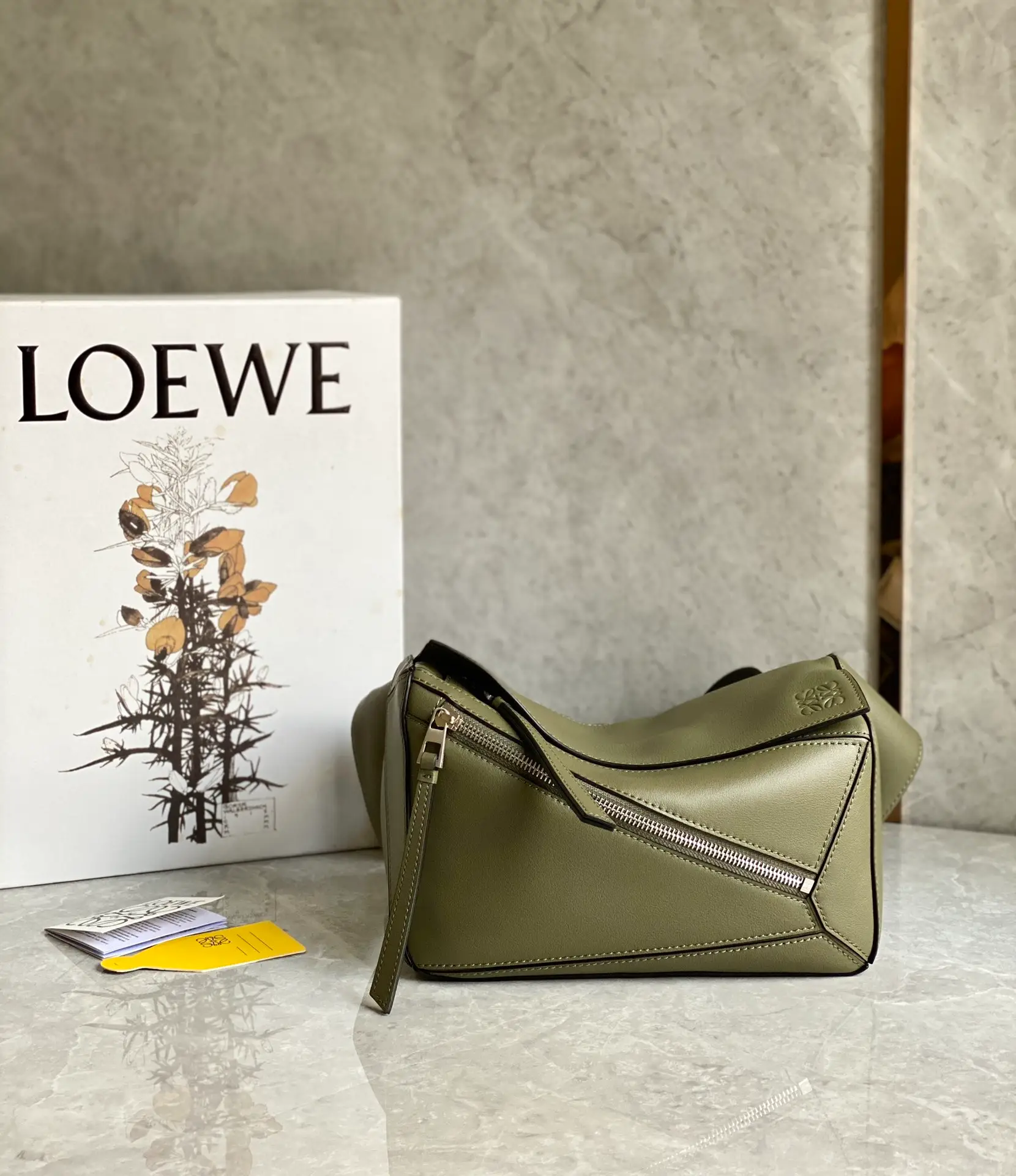 LOEWE-SMALL-PUZZLE-BUMBAG-CLASSIC-CALFSKIN-KHAKI-GREEN-B510P35X09-4160_1 LOEWE SMALL PUZZLE BUMBAG CLASSIC CALFSKIN KHAKI GREEN B510P35X09 4160 1