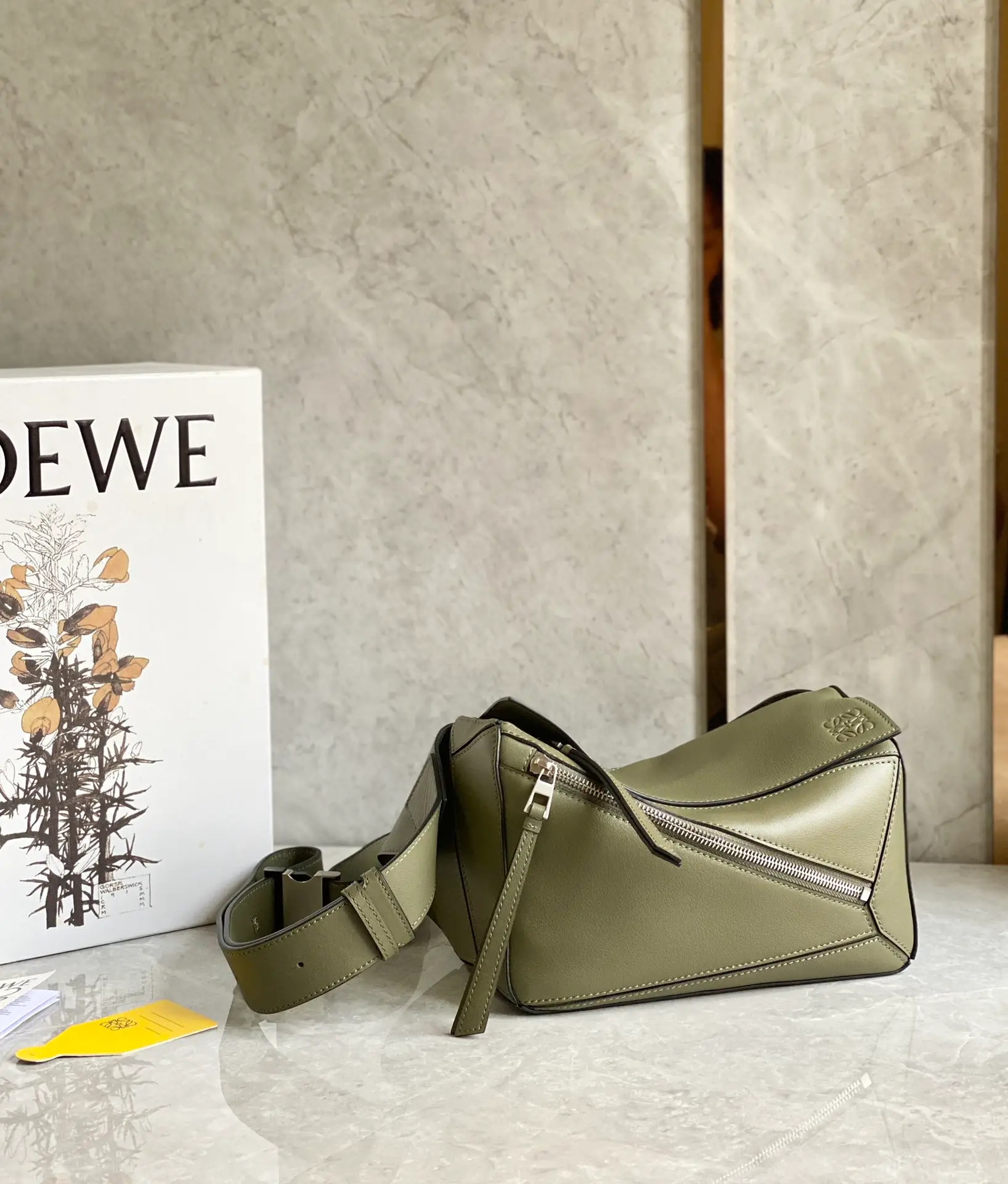 LOEWE-SMALL-PUZZLE-BUMBAG-CLASSIC-CALFSKIN-KHAKI-GREEN-B510P35X09-4160_2 LOEWE SMALL PUZZLE BUMBAG CLASSIC CALFSKIN KHAKI GREEN B510P35X09 4160 2