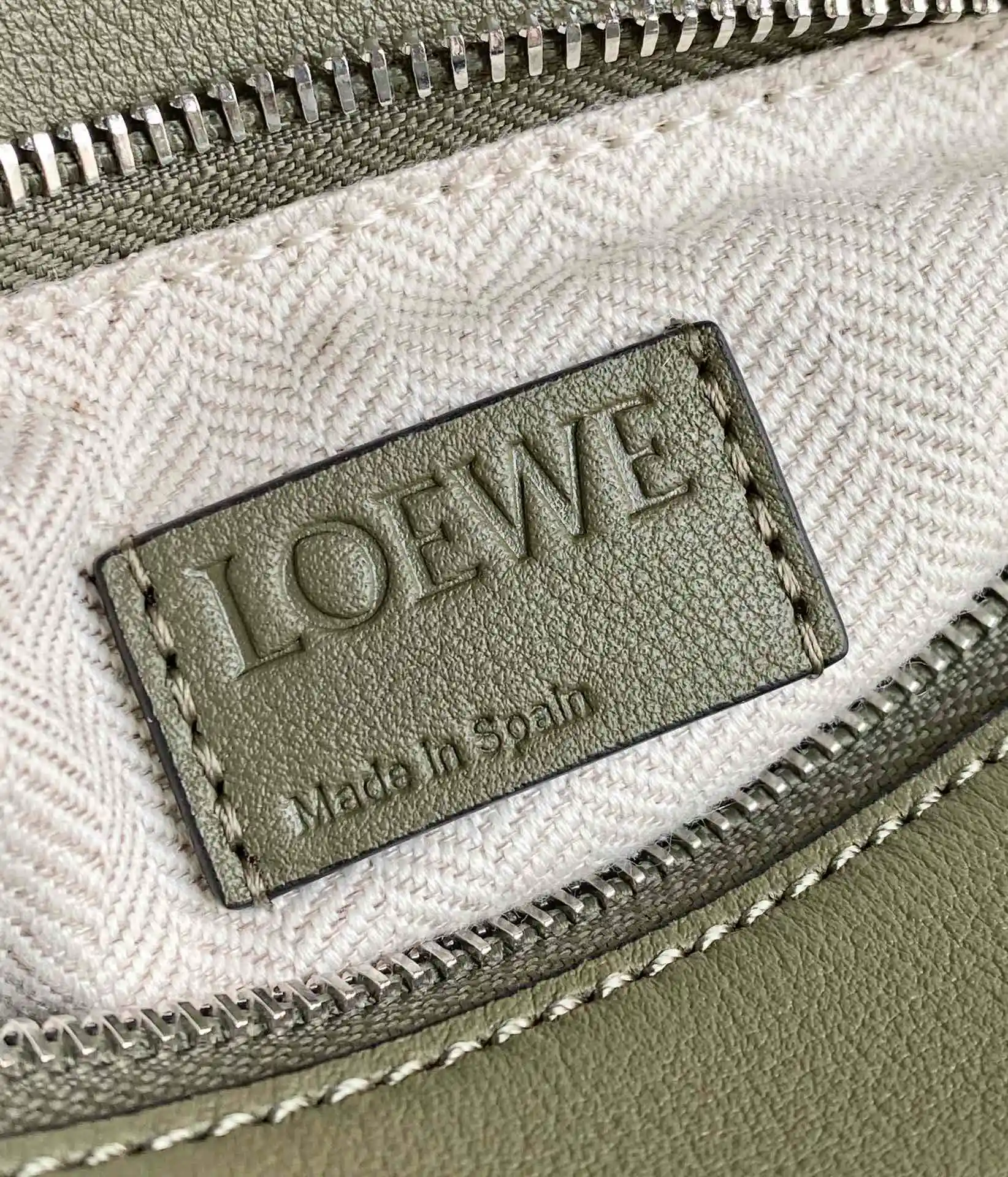 LOEWE-SMALL-PUZZLE-BUMBAG-CLASSIC-CALFSKIN-KHAKI-GREEN-B510P35X09-4160_7 LOEWE SMALL PUZZLE BUMBAG CLASSIC CALFSKIN KHAKI GREEN B510P35X09 4160 7