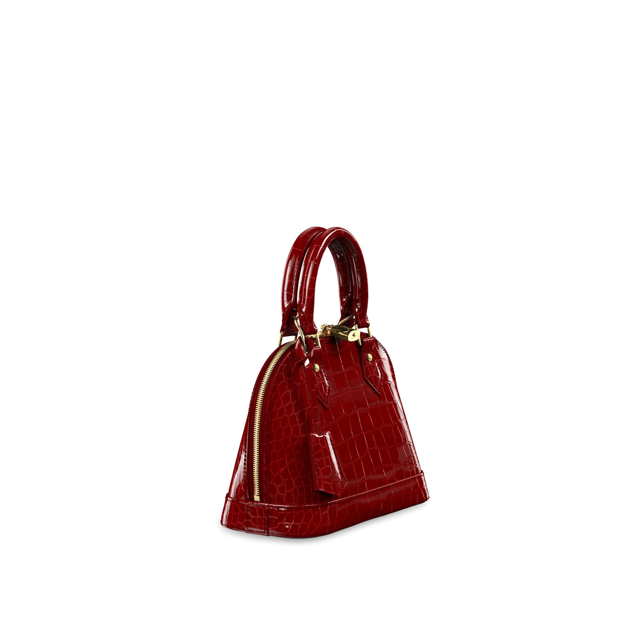 LOUIS VUITTON ALMA BB HANDBAG BRILLIANT ALLIGATOR LEATHER CARMIN RED N97546_1 LOUIS VUITTON ALMA BB HANDBAG BRILLIANT ALLIGATOR LEATHER CARMIN RED N97546 1