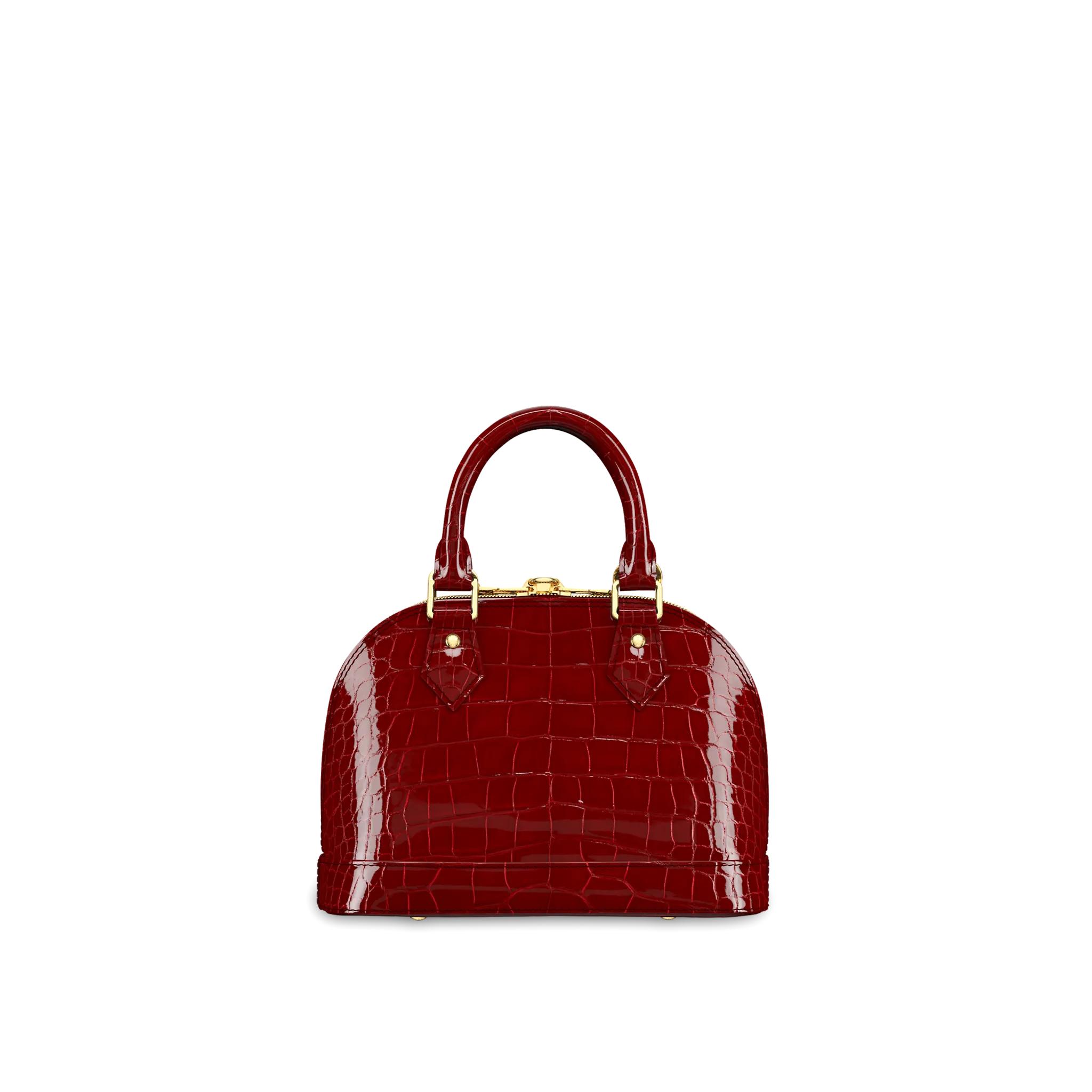 LOUIS VUITTON ALMA BB HANDBAG BRILLIANT ALLIGATOR LEATHER CARMIN RED N97546_2 LOUIS VUITTON ALMA BB HANDBAG BRILLIANT ALLIGATOR LEATHER CARMIN RED N97546 2