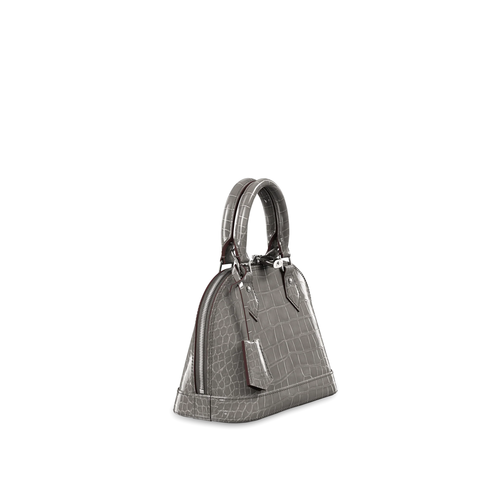 LOUIS VUITTON ALMA BB HANDBAG BRILLIANT ALLIGATOR LEATHER GREY N99543_1 LOUIS VUITTON ALMA BB HANDBAG BRILLIANT ALLIGATOR LEATHER GREY N99543 1