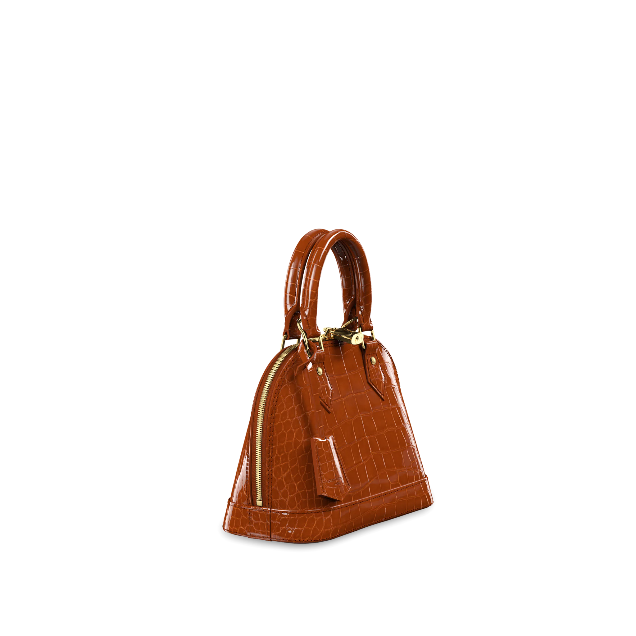 LOUIS VUITTON ALMA BB HANDBAG BRILLIANT ALLIGATOR LEATHER NOISETTE BROWN N98957_1 LOUIS VUITTON ALMA BB HANDBAG BRILLIANT ALLIGATOR LEATHER NOISETTE BROWN N98957 1