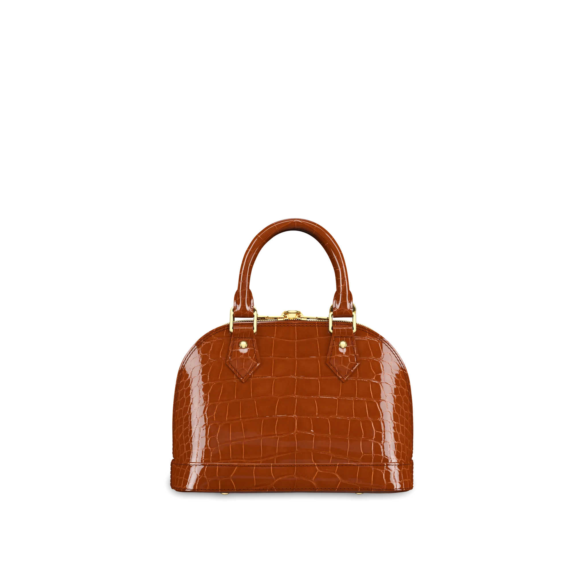 LOUIS VUITTON ALMA BB HANDBAG BRILLIANT ALLIGATOR LEATHER NOISETTE BROWN N98957_2 LOUIS VUITTON ALMA BB HANDBAG BRILLIANT ALLIGATOR LEATHER NOISETTE BROWN N98957 2