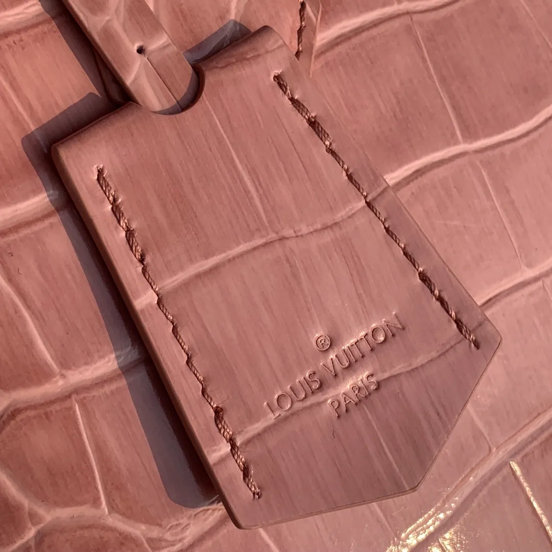 LOUIS VUITTON ALMA BB HANDBAG BRILLIANT ALLIGATOR LEATHER ROSE PINK N94271_6 LOUIS VUITTON ALMA BB HANDBAG BRILLIANT ALLIGATOR LEATHER ROSE PINK N94271 6