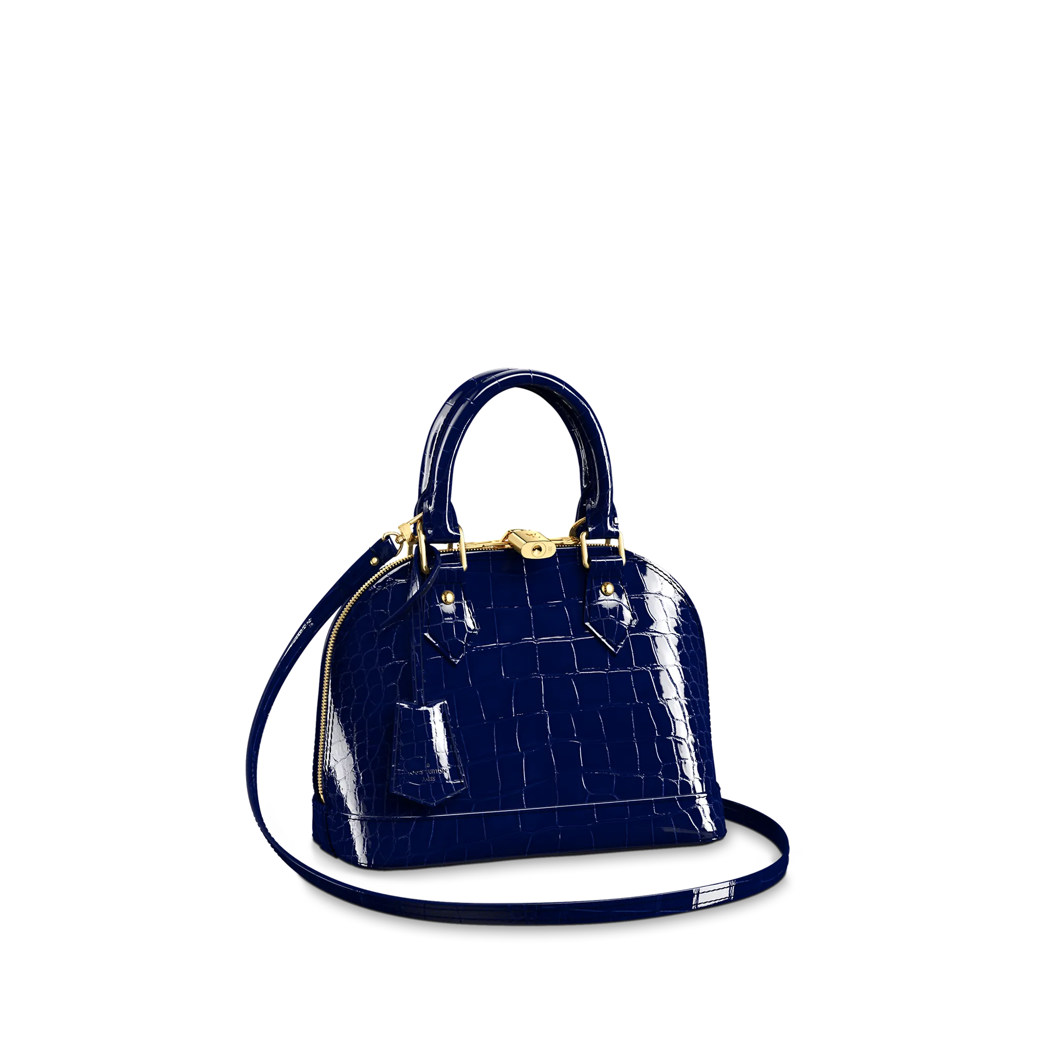 LOUIS VUITTON ALMA BB HANDBAG BRILLIANT ALLIGATOR LEATHER SAPHIR BLUE N91743 LOUIS VUITTON ALMA BB HANDBAG BRILLIANT ALLIGATOR LEATHER SAPHIR BLUE N91743