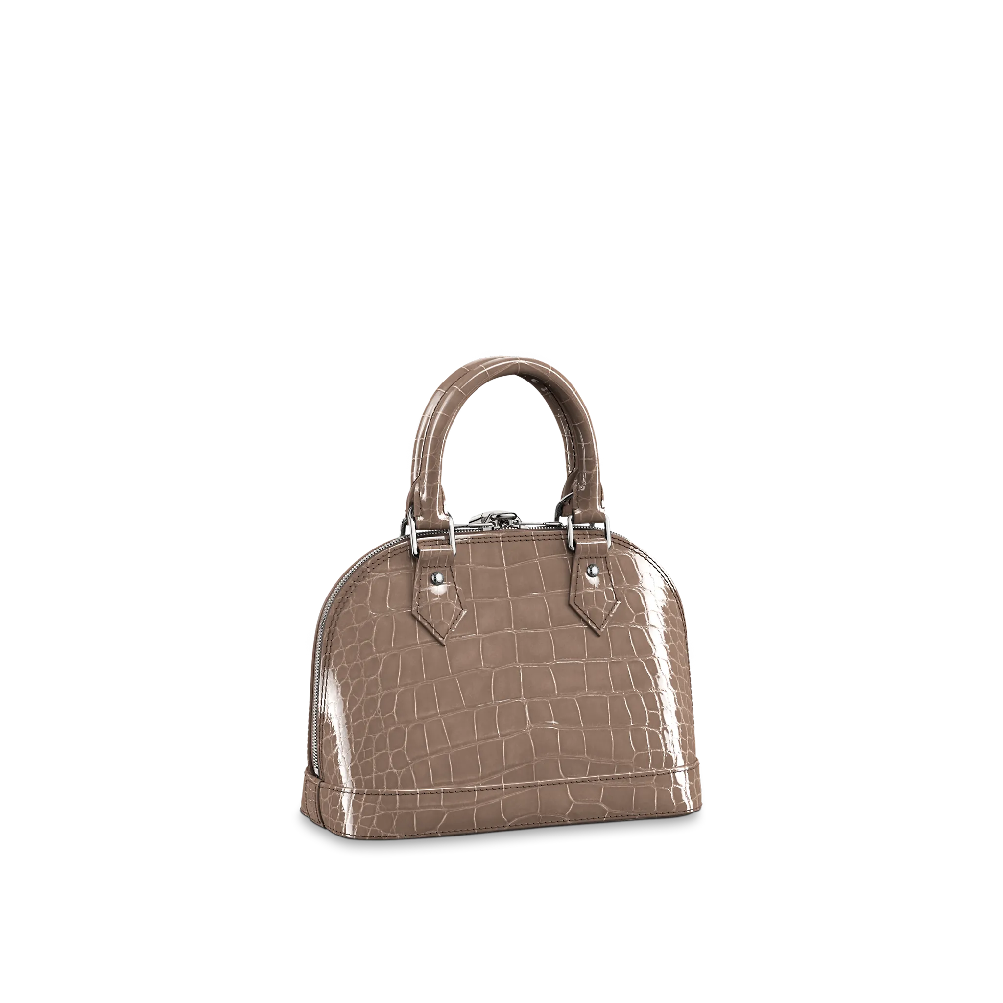 LOUIS VUITTON ALMA BB HANDBAG BRILLIANT ALLIGATOR LEATHER TAUPE BROWN N93284_1 LOUIS VUITTON ALMA BB HANDBAG BRILLIANT ALLIGATOR LEATHER TAUPE BROWN N93284 1