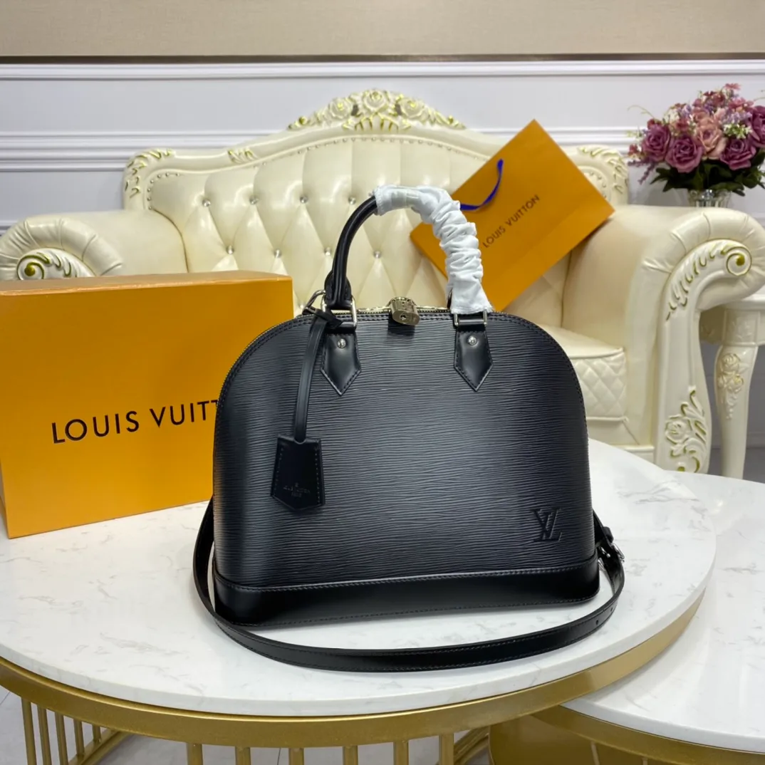 LOUIS VUITTON ALMA BB HANDBAG EPI GRAINED COWHIDE LEATHER BLACK M40862_1 LOUIS VUITTON ALMA BB HANDBAG EPI GRAINED COWHIDE LEATHER BLACK M40862 1